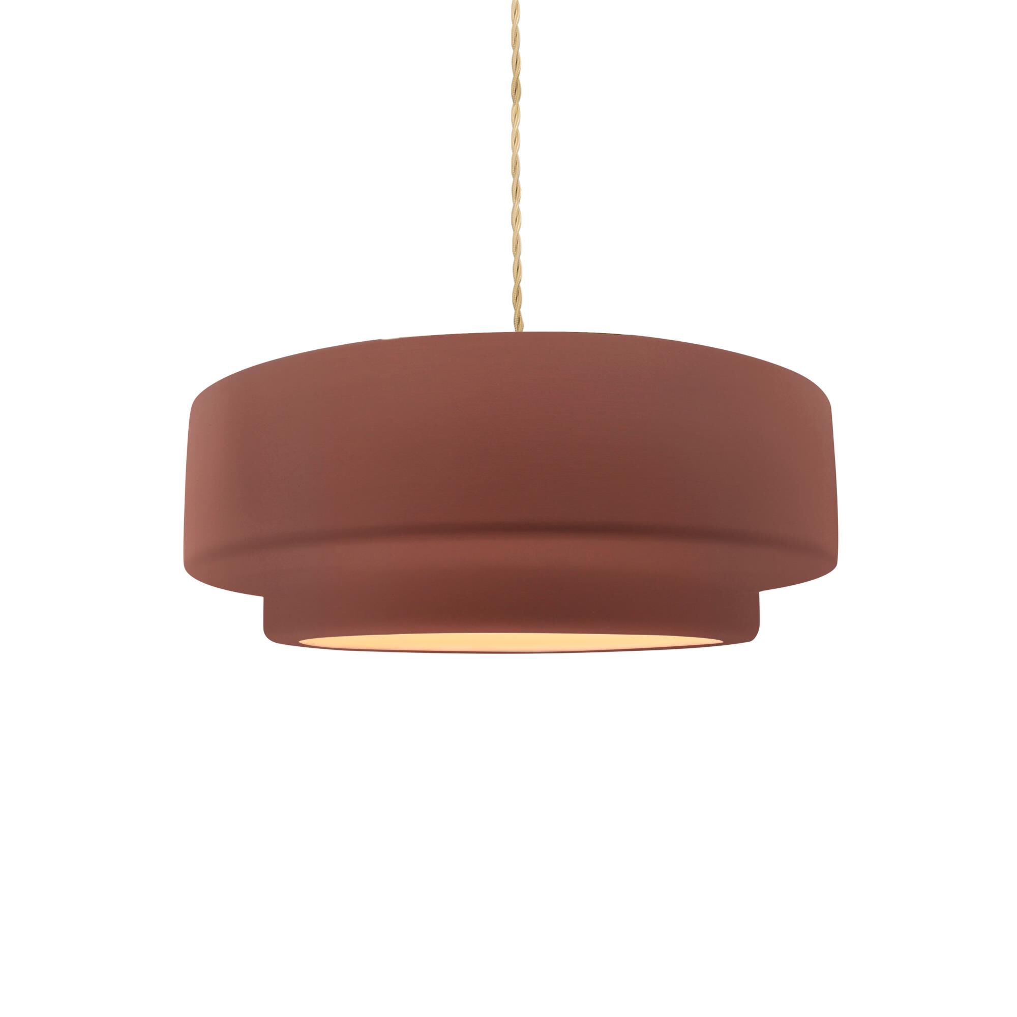 Shown in Brushed Nickel finish and Canyon Clay shade