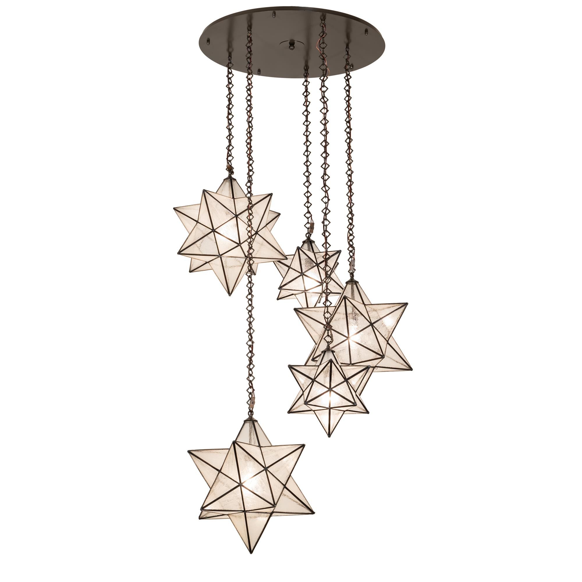 Moravian Star 37 Inch 5 Light Multi Light Pendant by Meyda Lighting