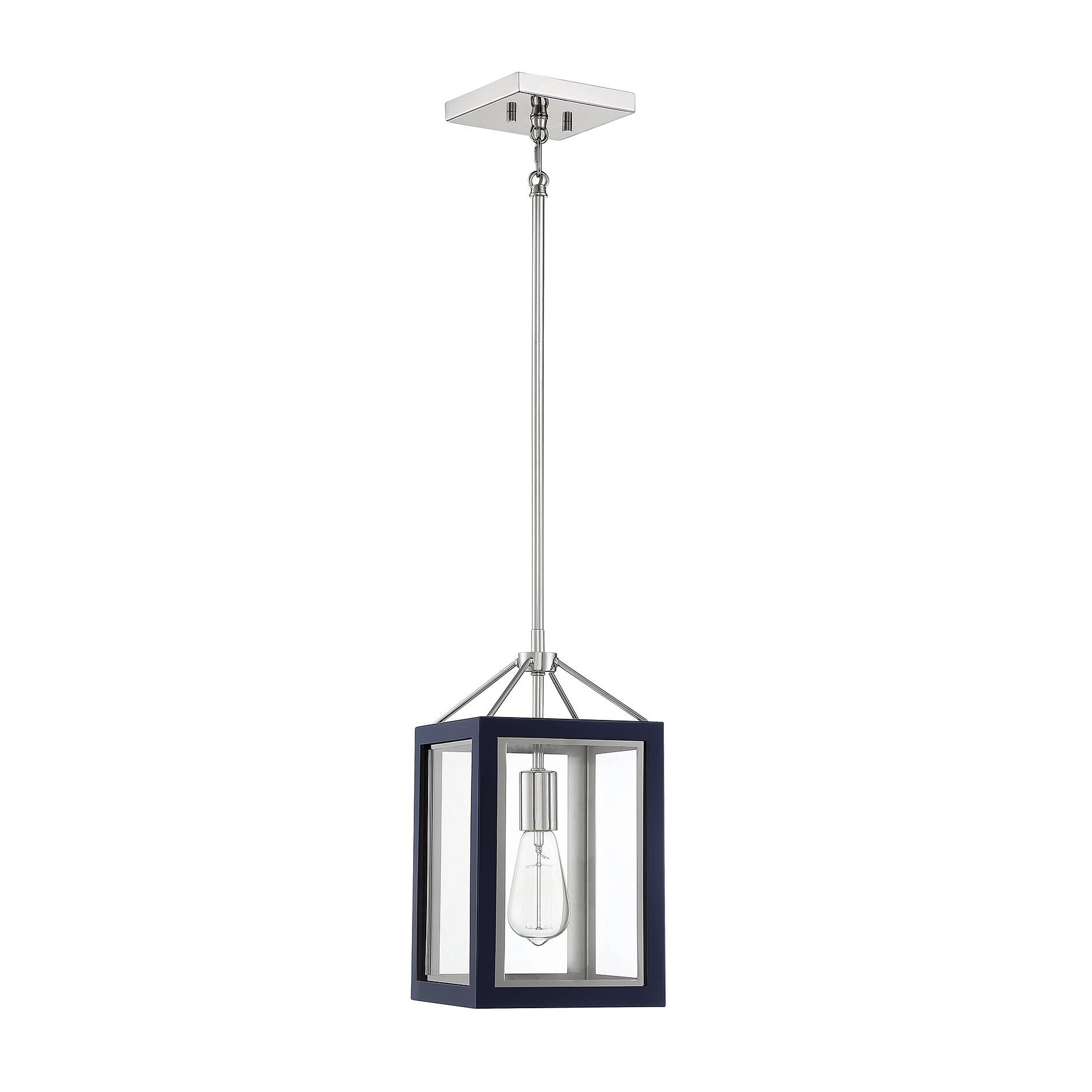 Shown in Navy With Polished Nickel Accents finish and Clear glass