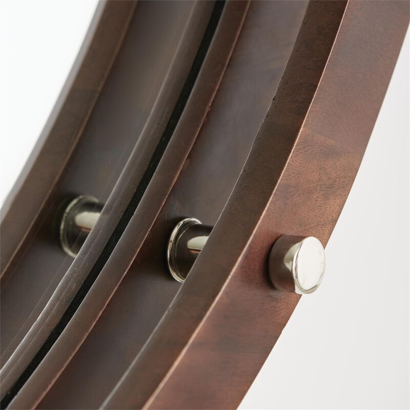 Decorative Wooden Frame Mirror In Dark Wood And Polished Nickel Decorative Mirrors by Capital Lighting Fixture Company