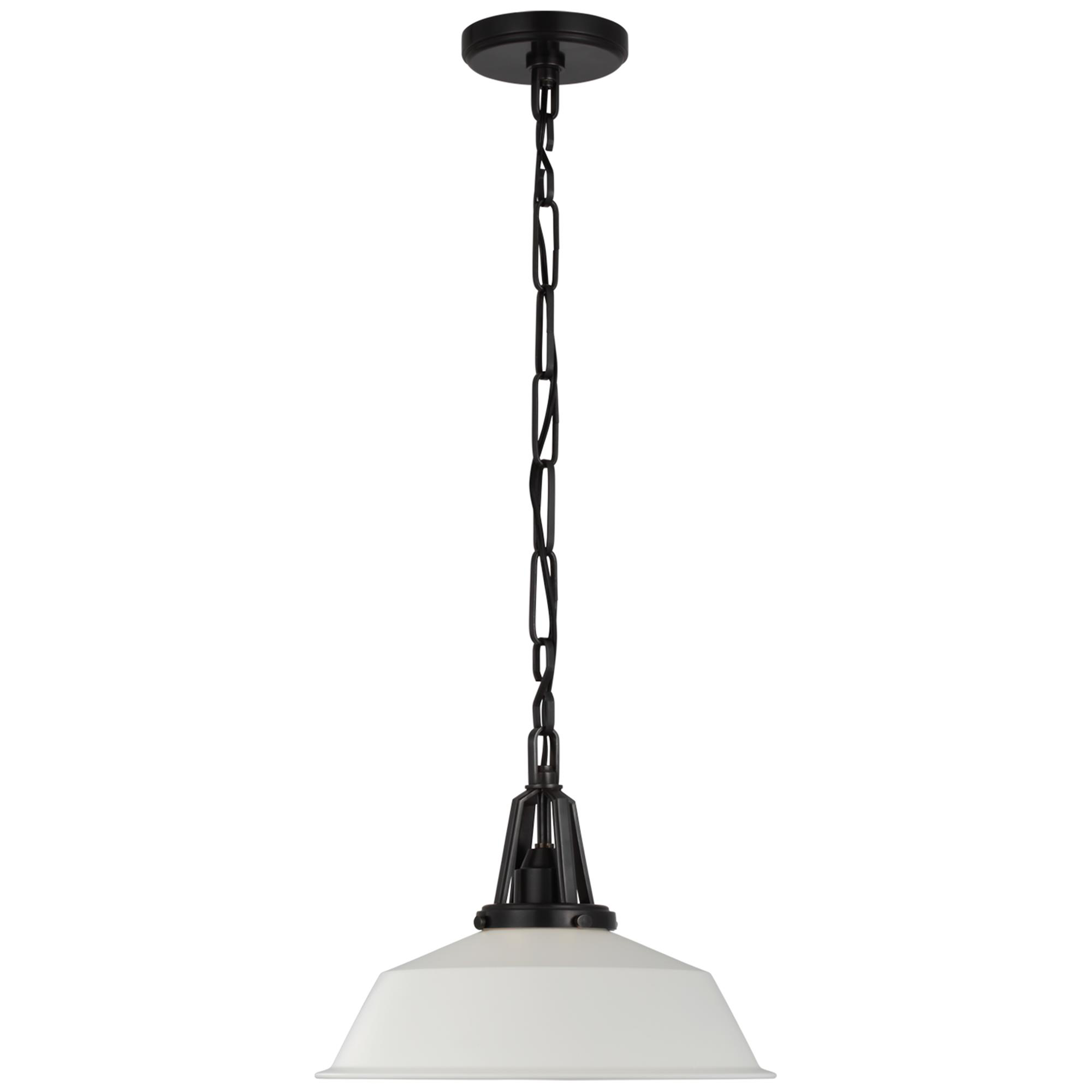 Shown in Bronze finish and Matte White shade
