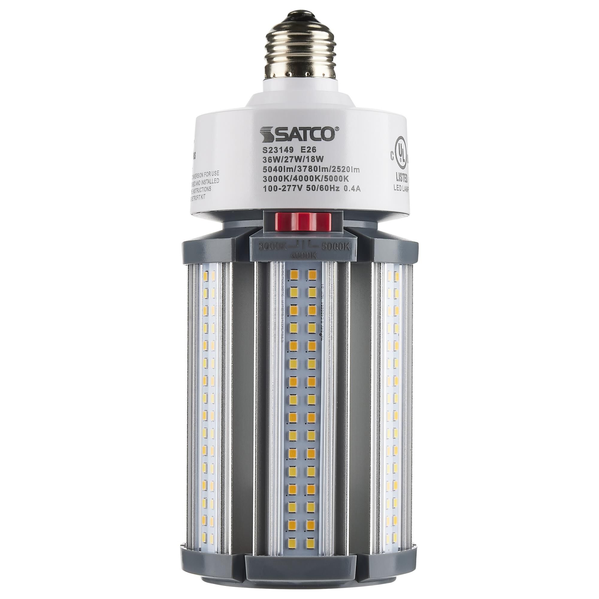 Dimmable 36 Watt 3000-4000-5000K LED Light Bulb by Satco