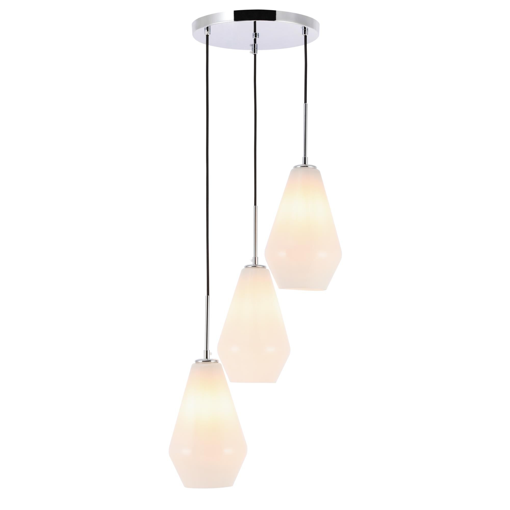 Gene 17 Inch 3 Light Multi Light Pendant by Elegant Lighting