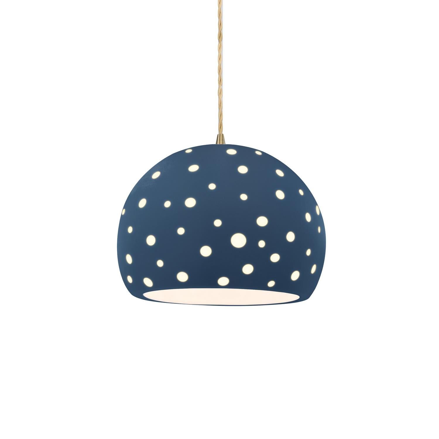 Perforated Globe 10 Inch Large Pendant by Justice Design Group