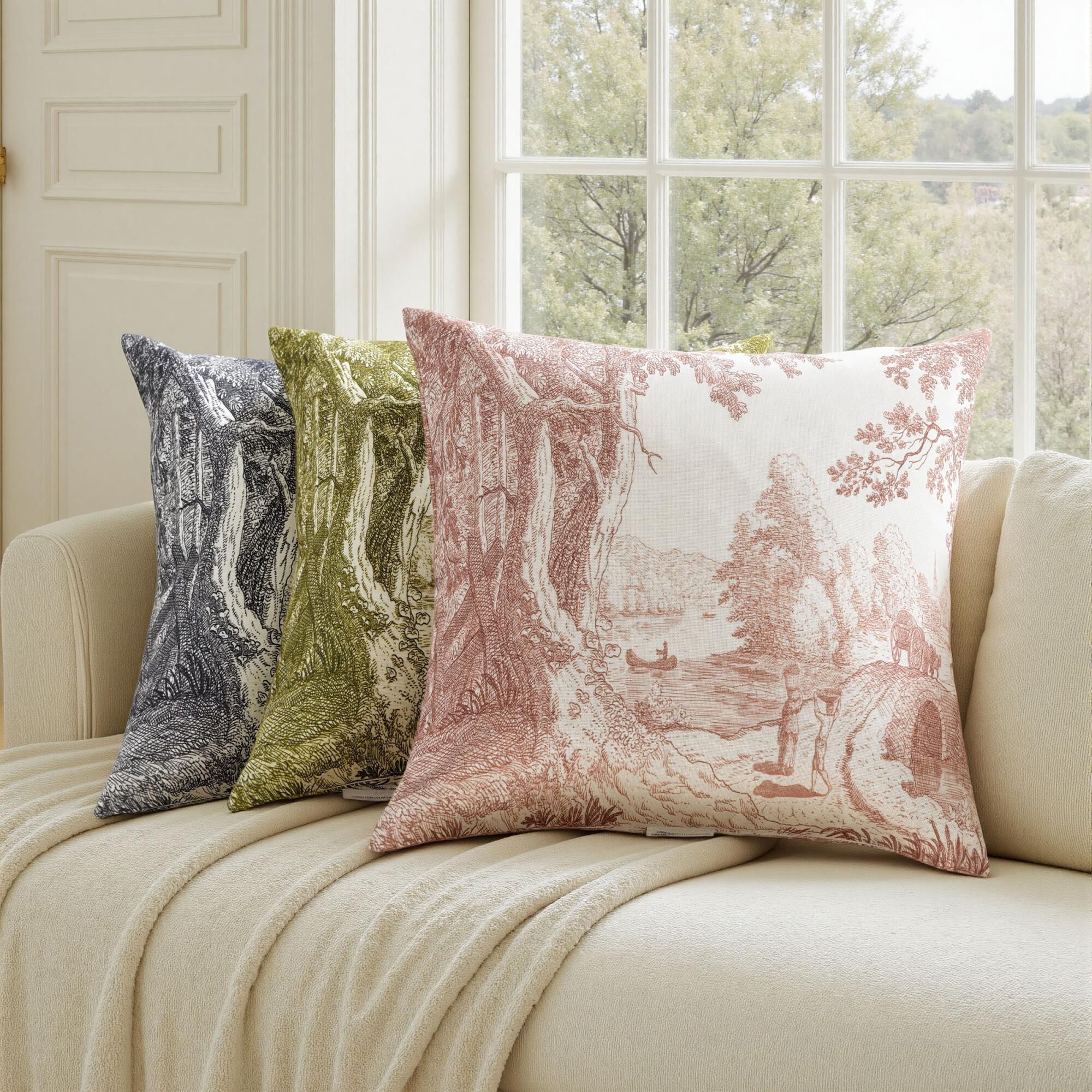 Dann Foley Reverie Toile 24 Inch Decorative Pillow by Stylecraft