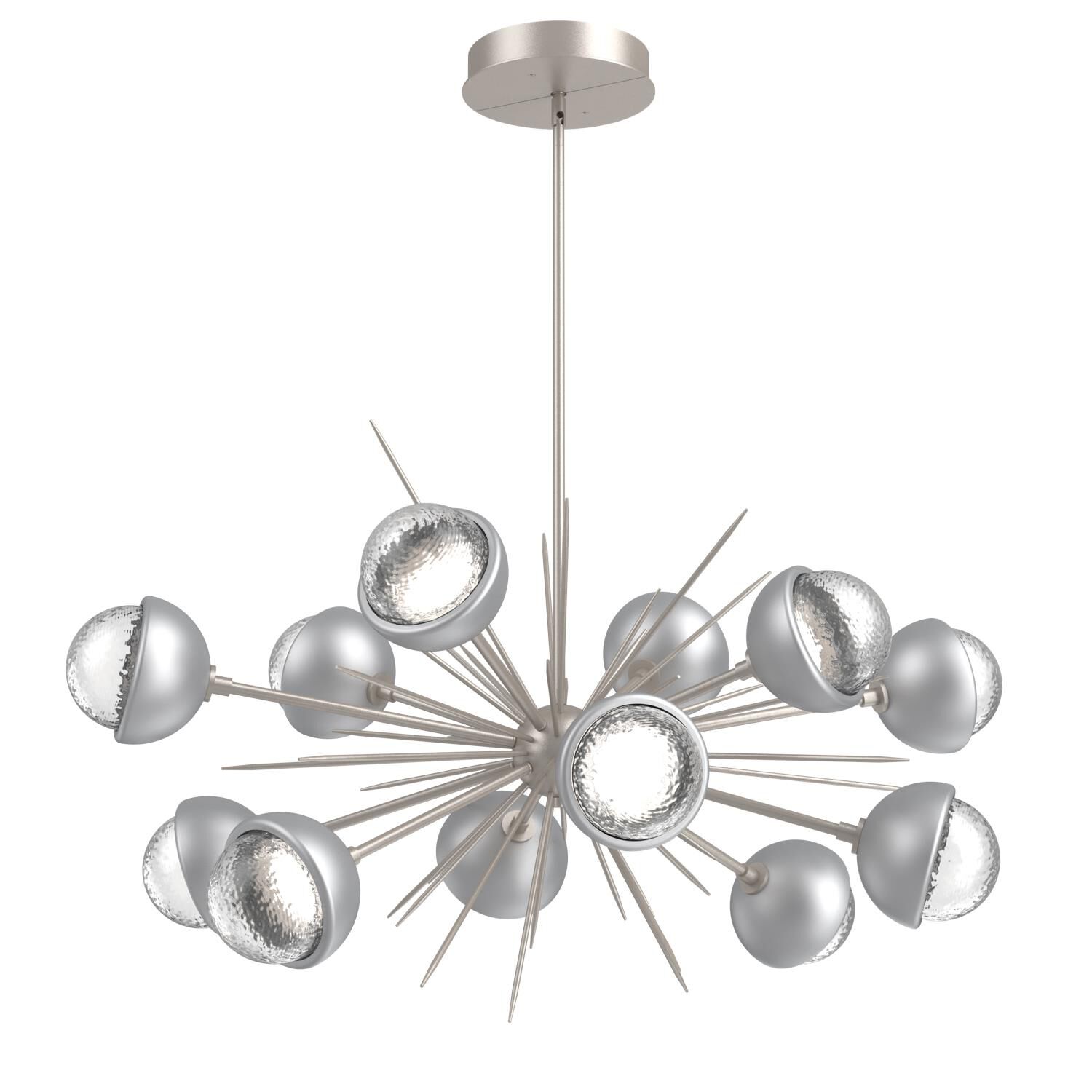 Shown in Beige Silver finish and Clear glass and Classic Silver accent