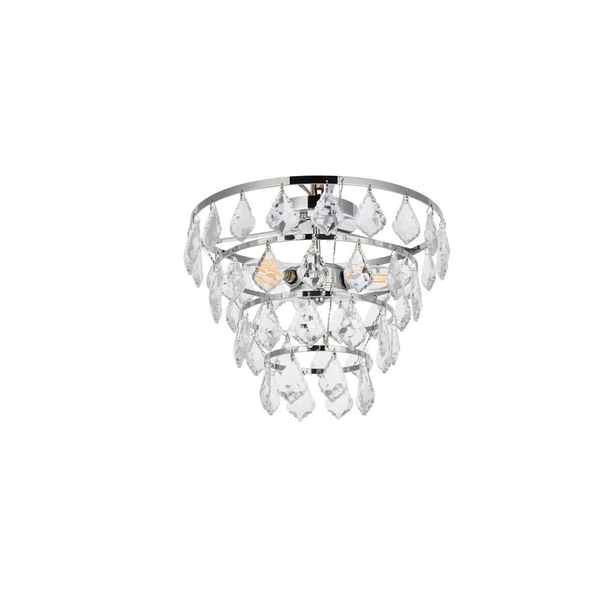 Ella 16 Inch 3 Light Flush Mount by Elegant Lighting