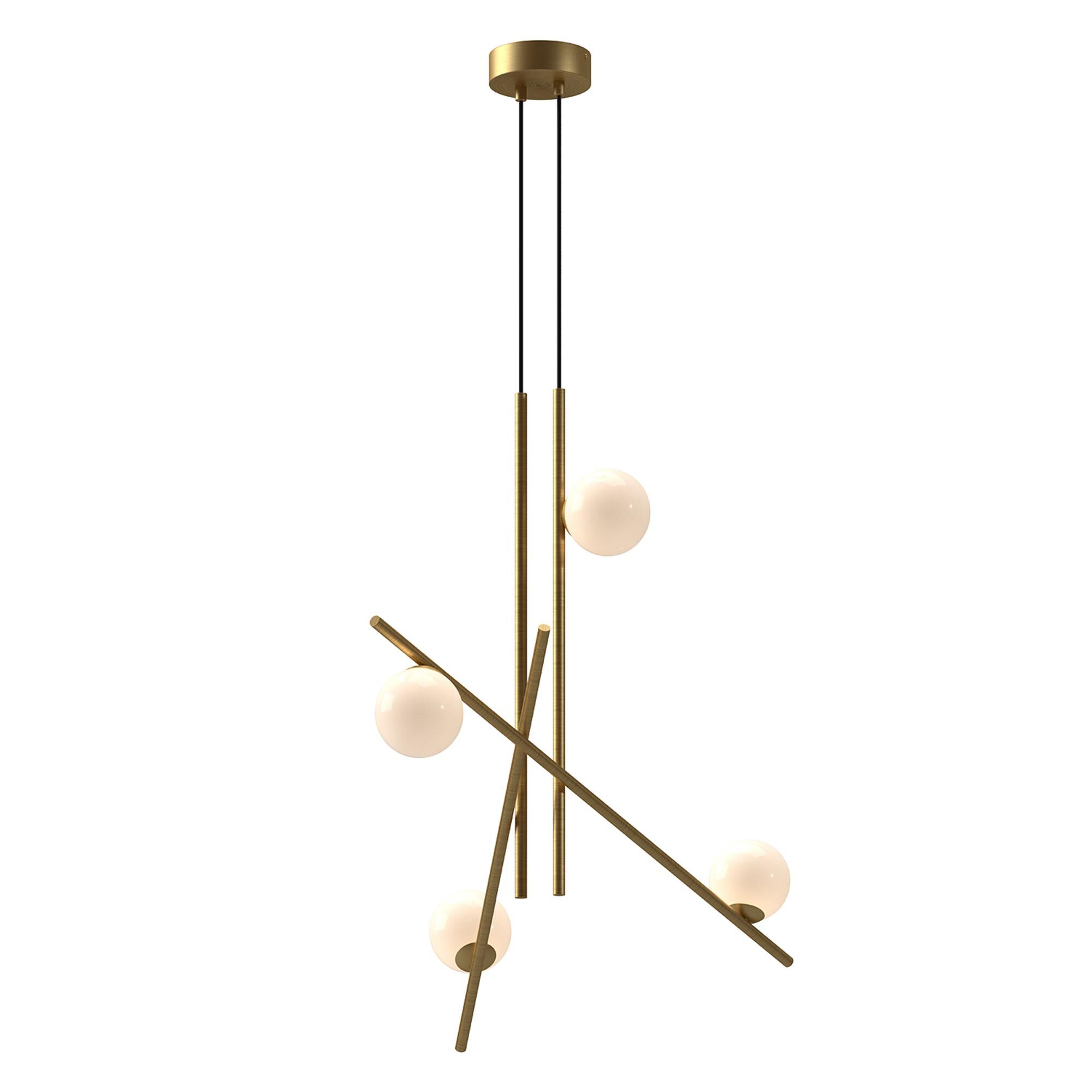 Shown in Brushed Gold finish and Glossy Opal glass
