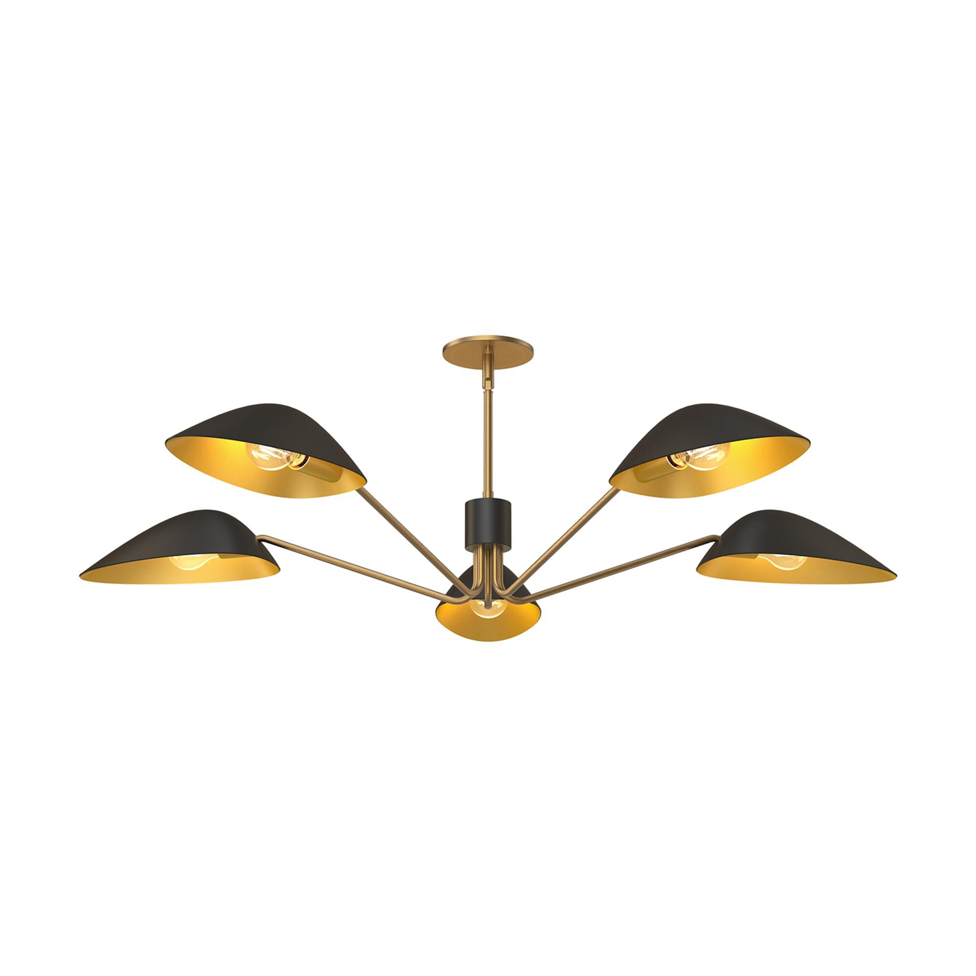 Shown in Matte Black And Aged Gold finish