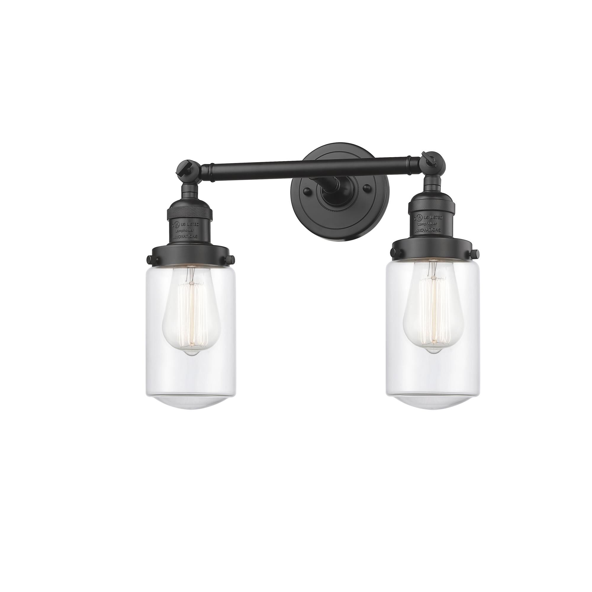 Shown in Oil Rubbed Bronze finish and Transparent  Clear Dover glass and Bulb Tint - Amber accent