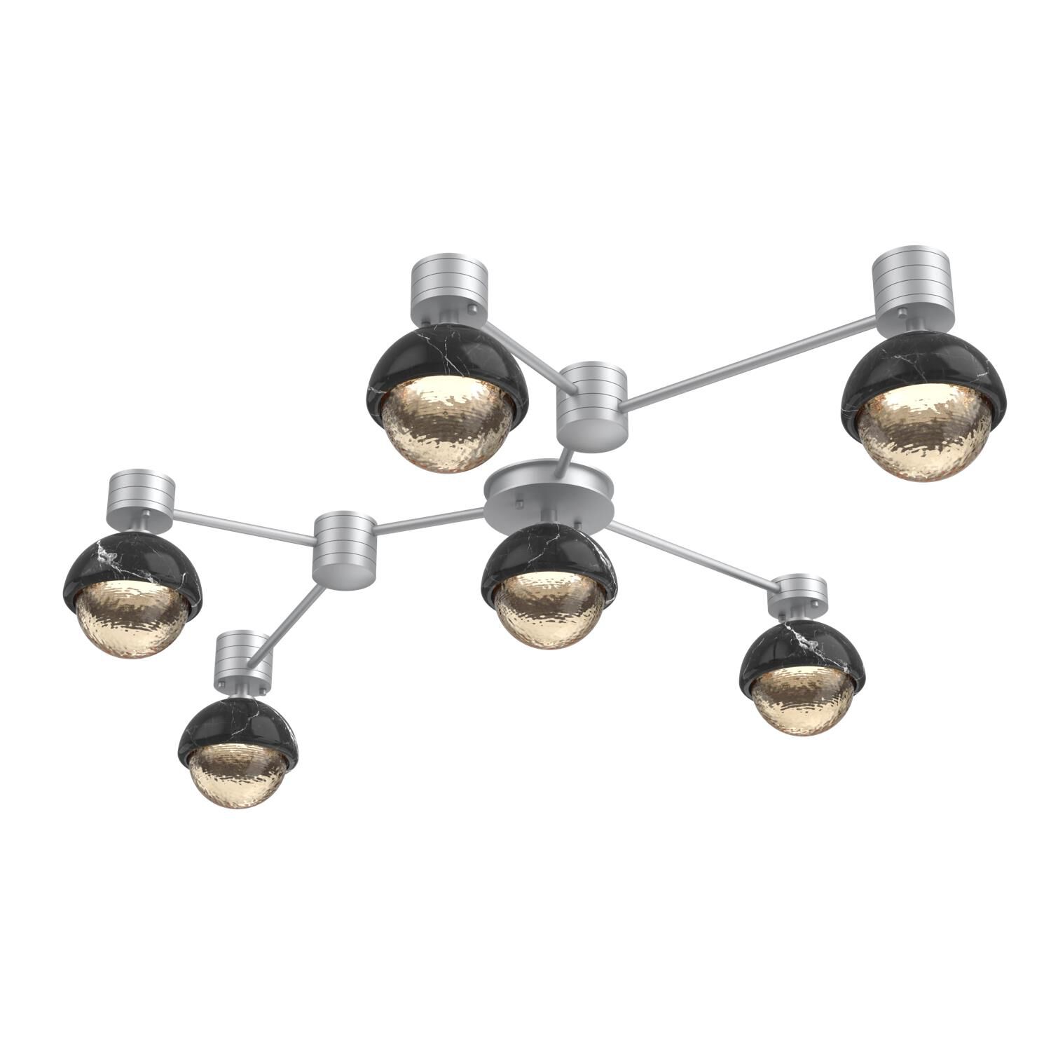 Shown in Classic Silver finish and Amber glass and Black Marble accent