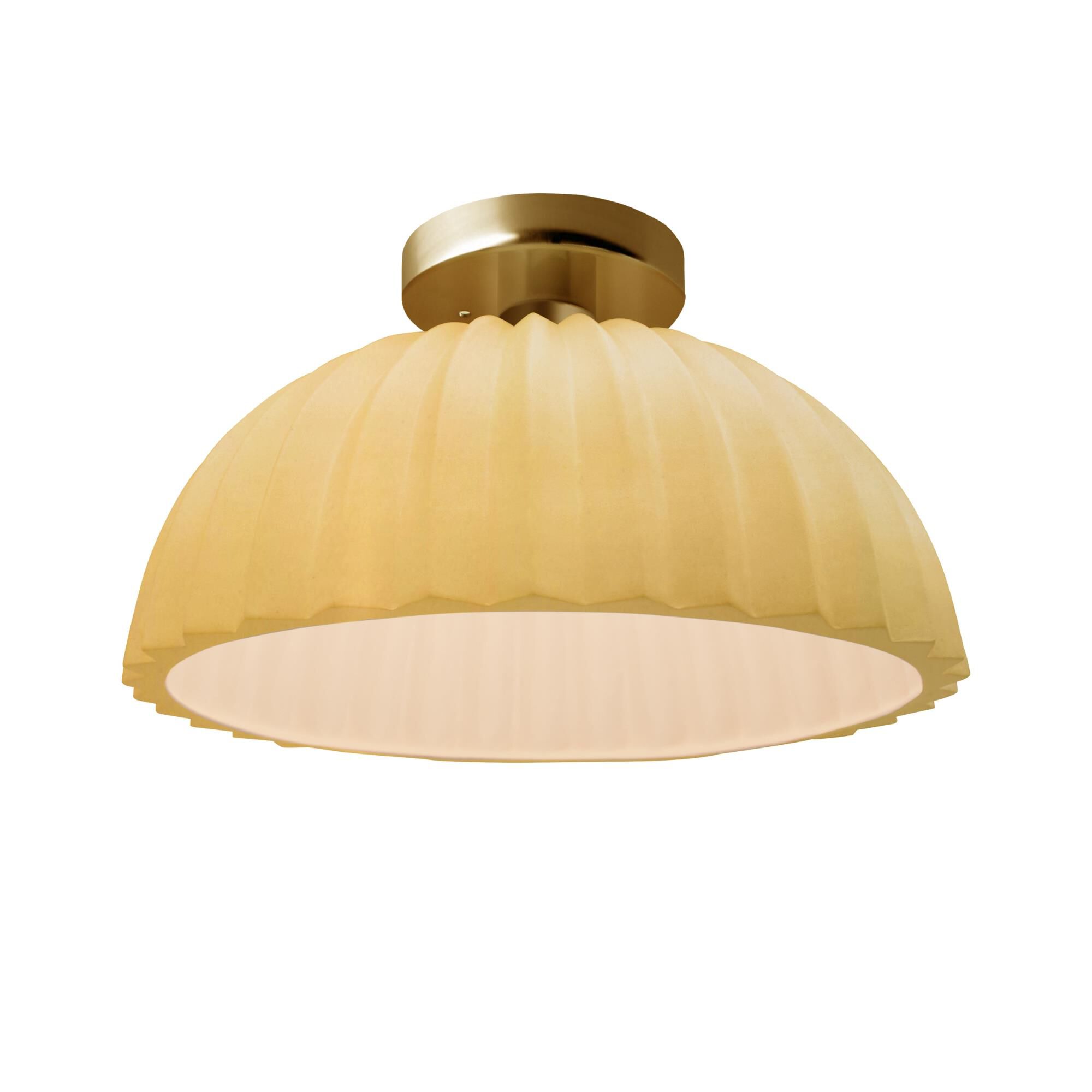 Pleated Dome 13 Inch Semi Flush Mount by Justice Design Group