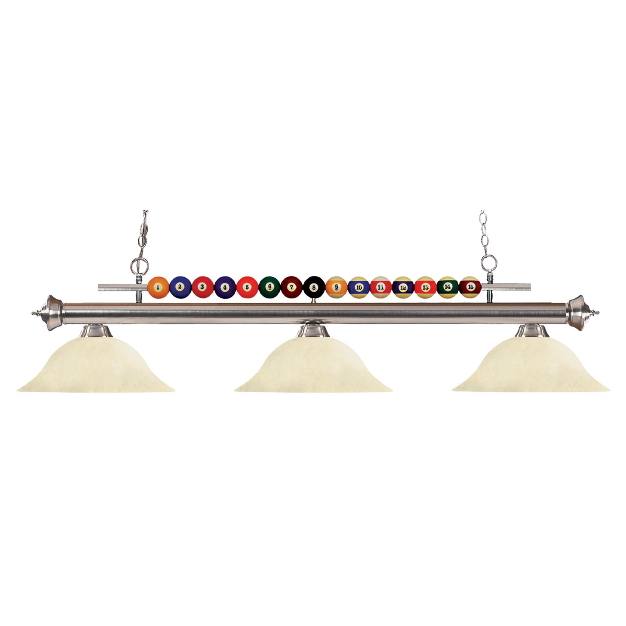 Shown in Brushed Nickel finish and Glass shade