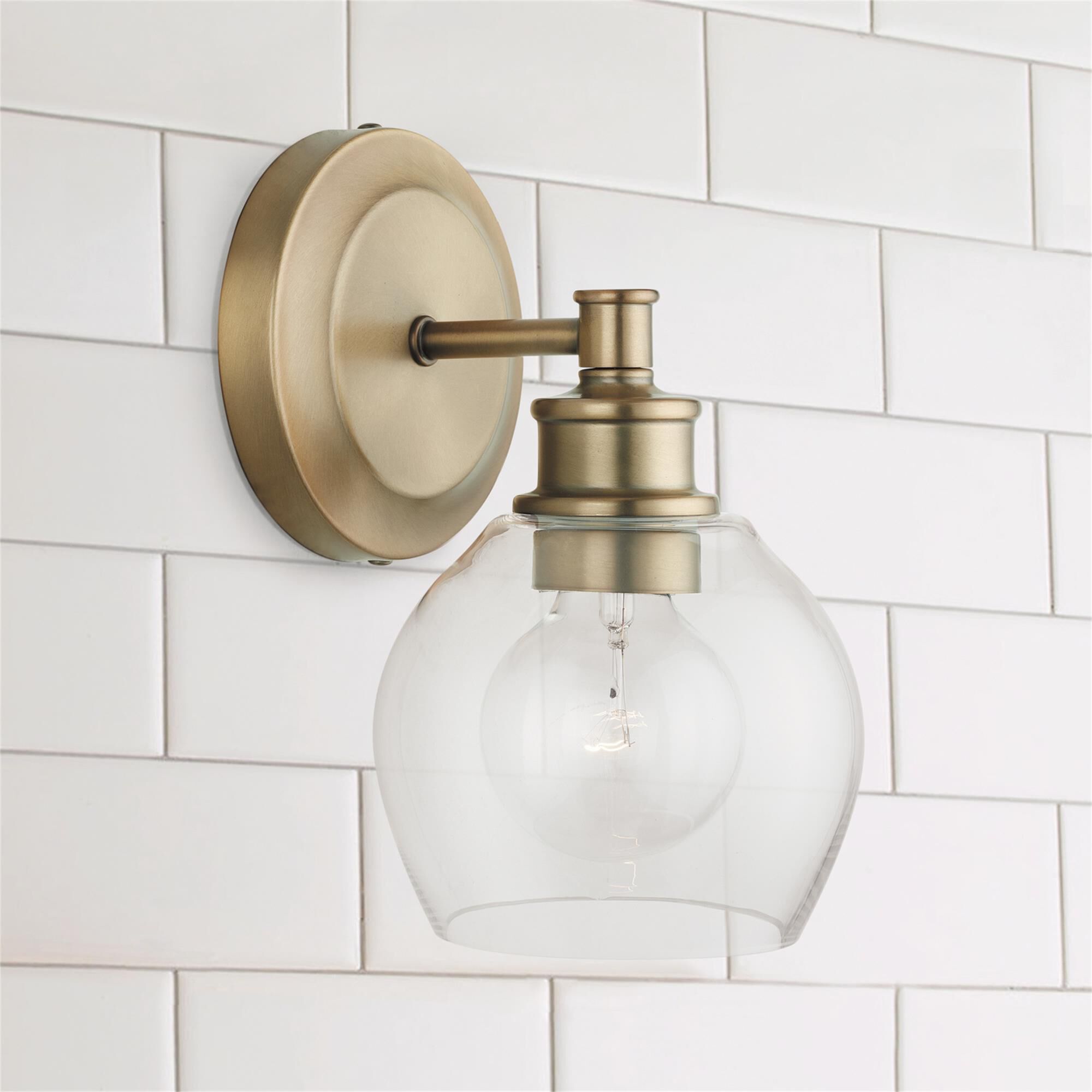Shown in Aged Brass finish and 426 glass