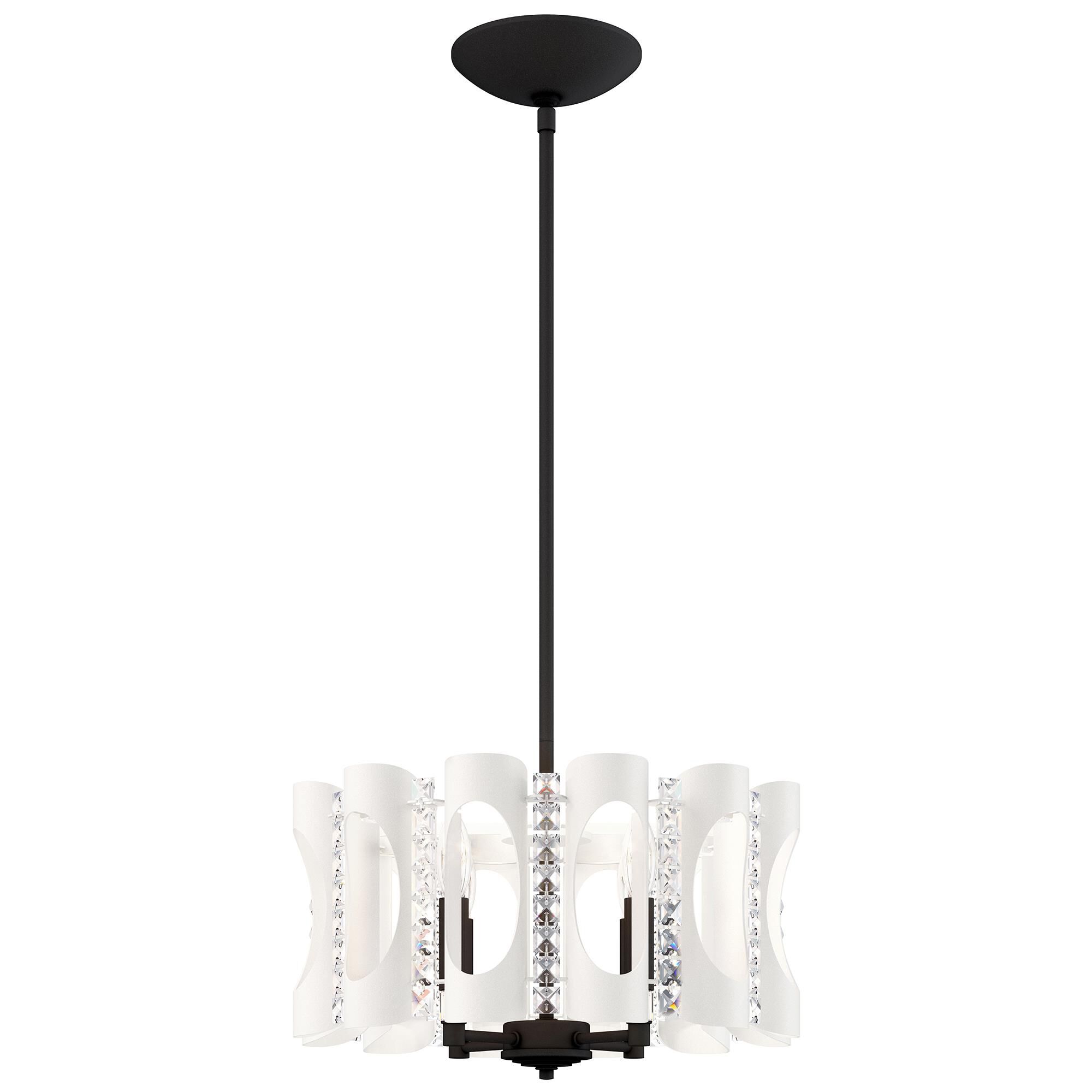 Shown in White finish and Clear Optic crystal