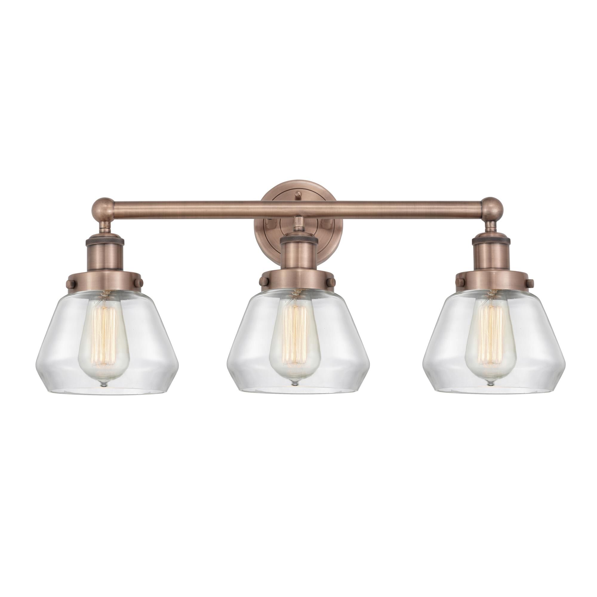 Shown in Antique Copper finish and Clear glass