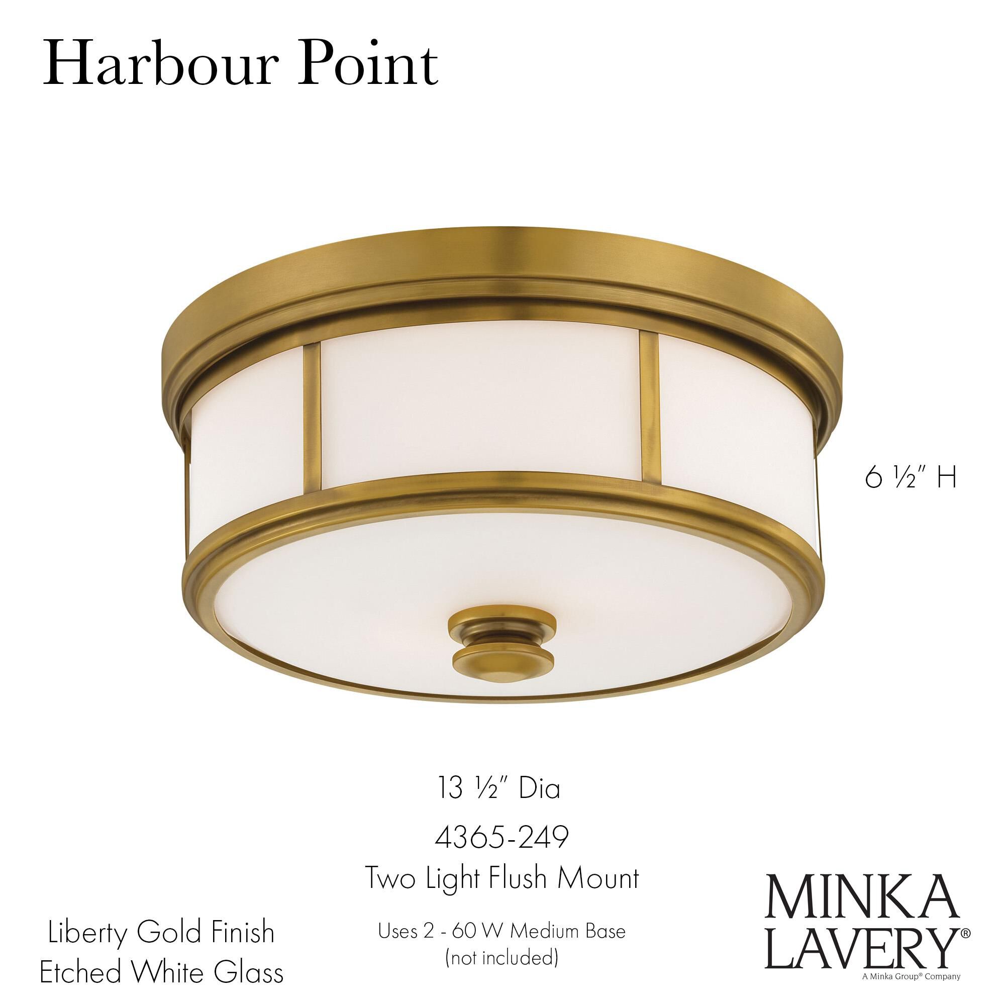 Harbour Point 13 Inch 2 Light Flush Mount by Minka Lavery