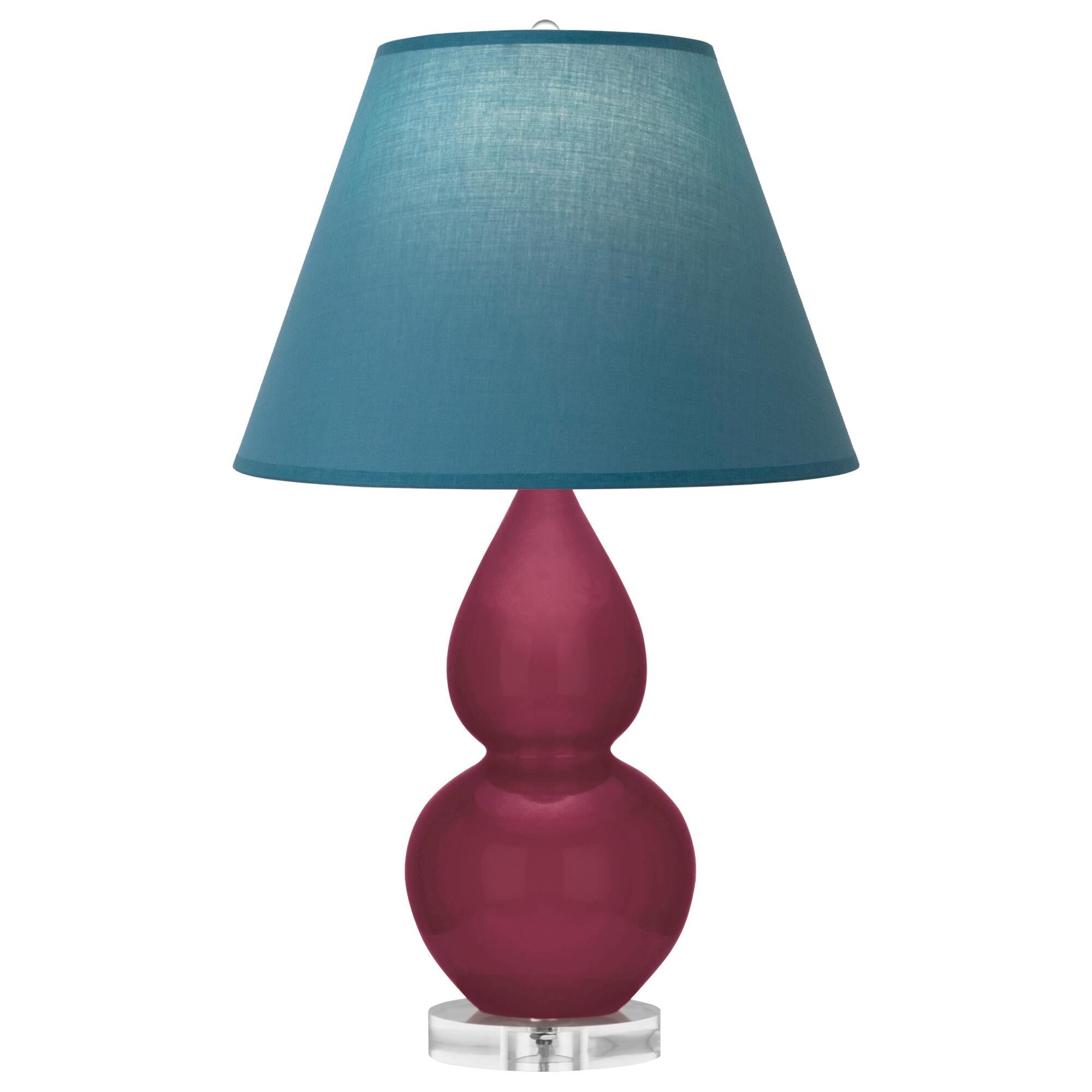 Shown in Sugar Plum finish and Bright Blue with Gray Lining shade and Lucite accent