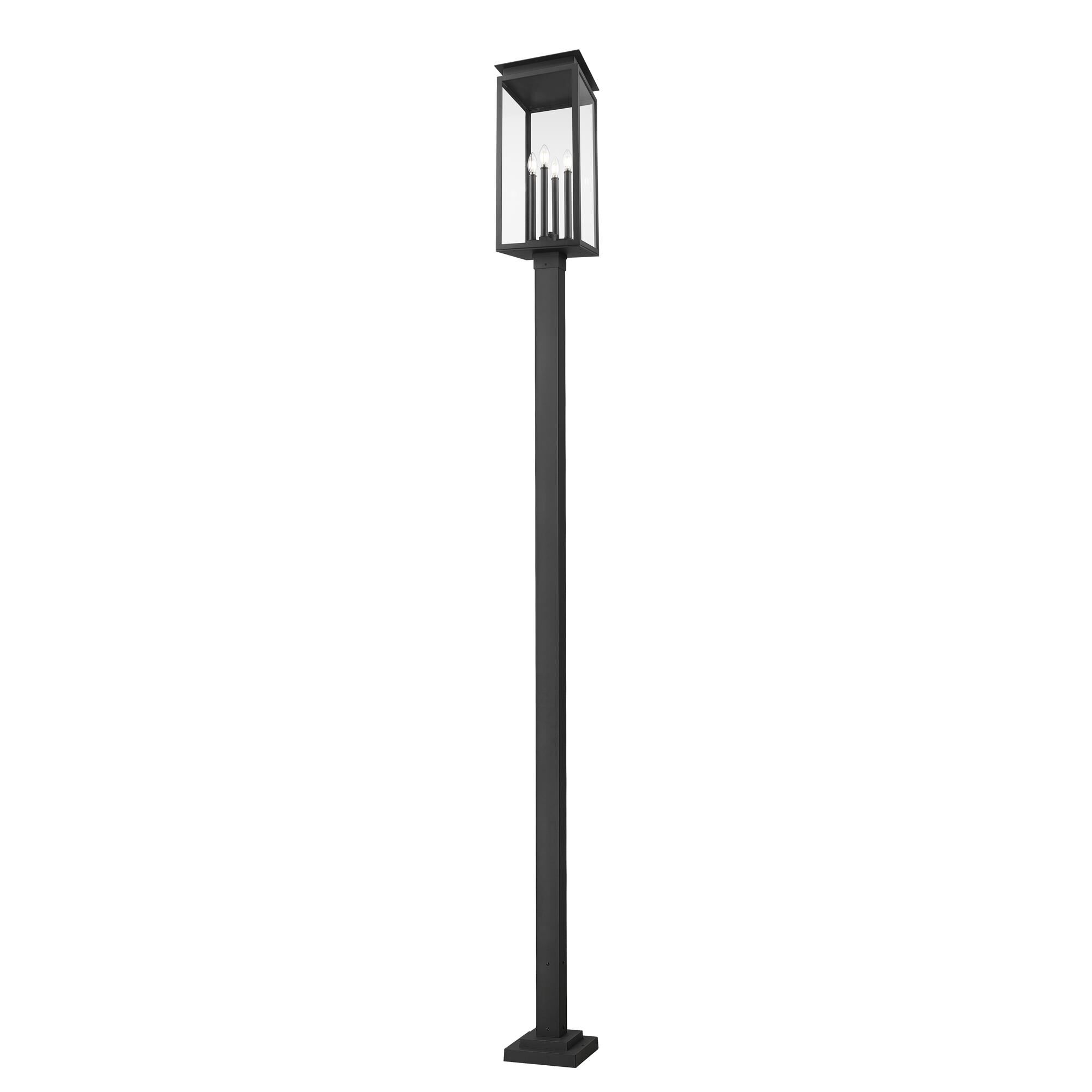 Shown in Black finish and Clear glass and Clear shade