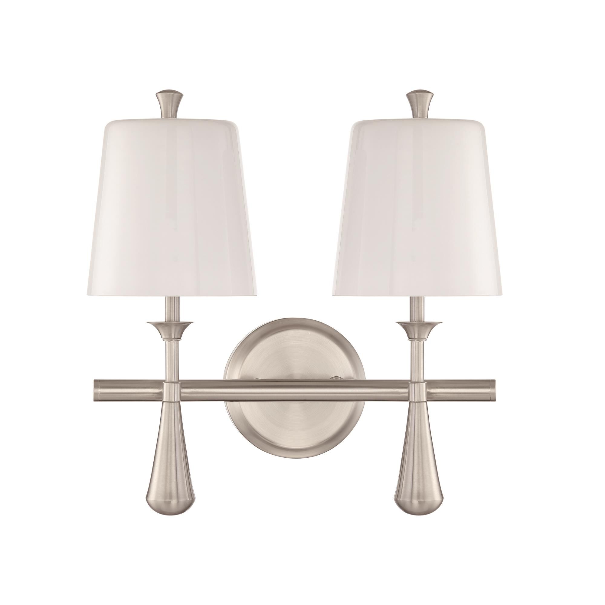 Shown in Brushed Polished Nickel finish and Frostedopal glass