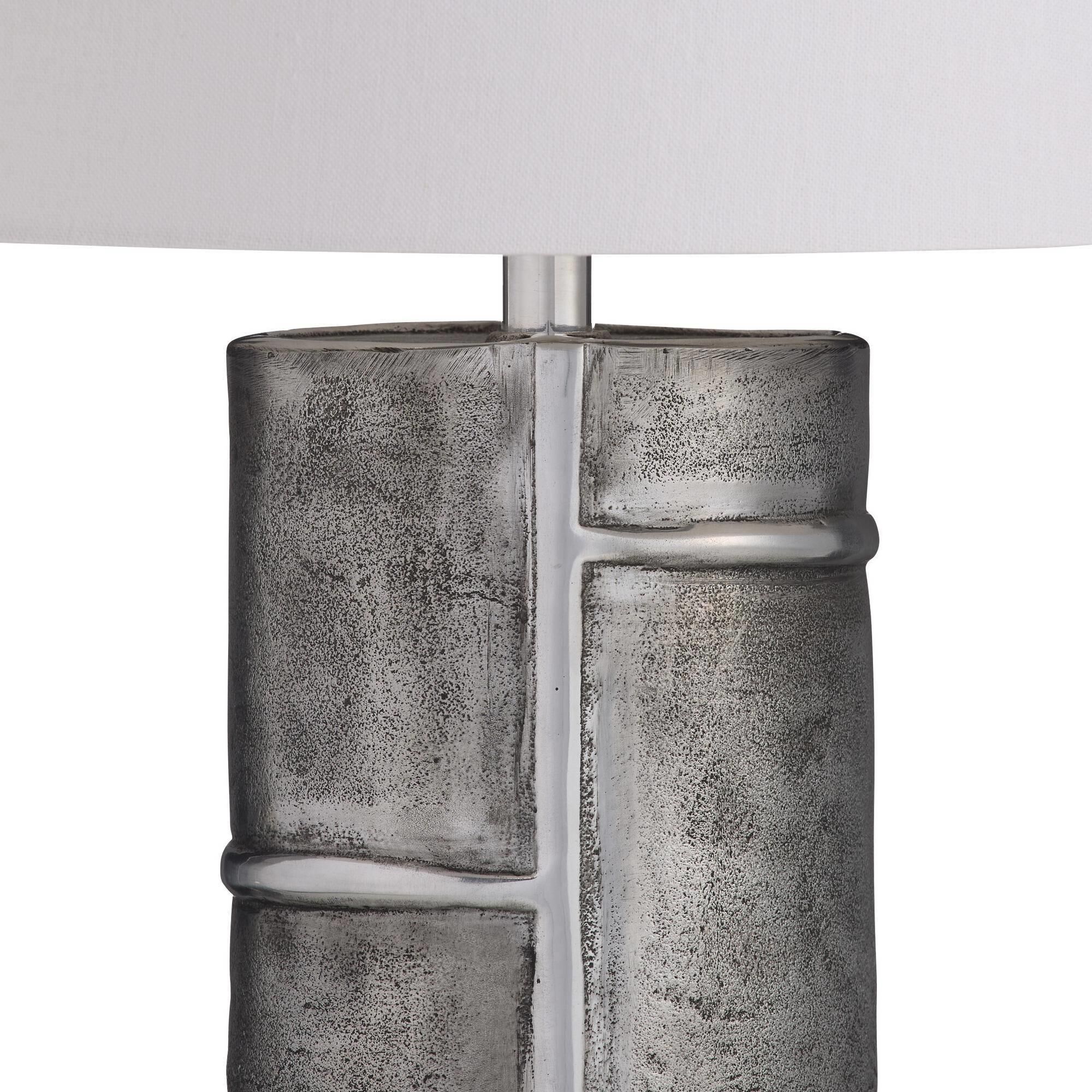 Shown in Antiqued Aluminum finish and White shade