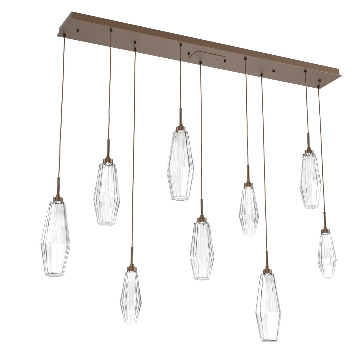 Shown in Flat Bronze finish and Optic Rib Clear glass