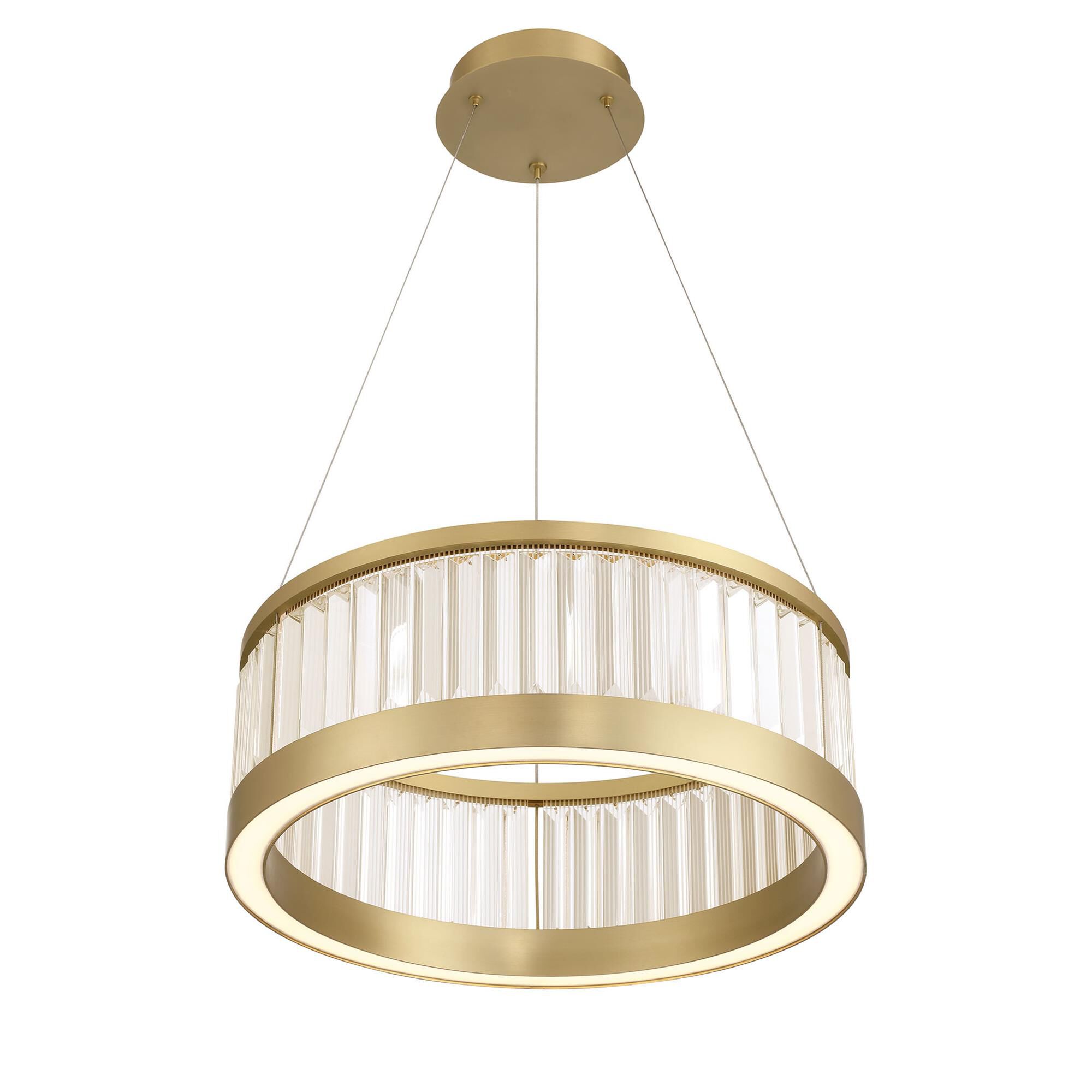 Shown in Gold finish and Clear Crystal glass