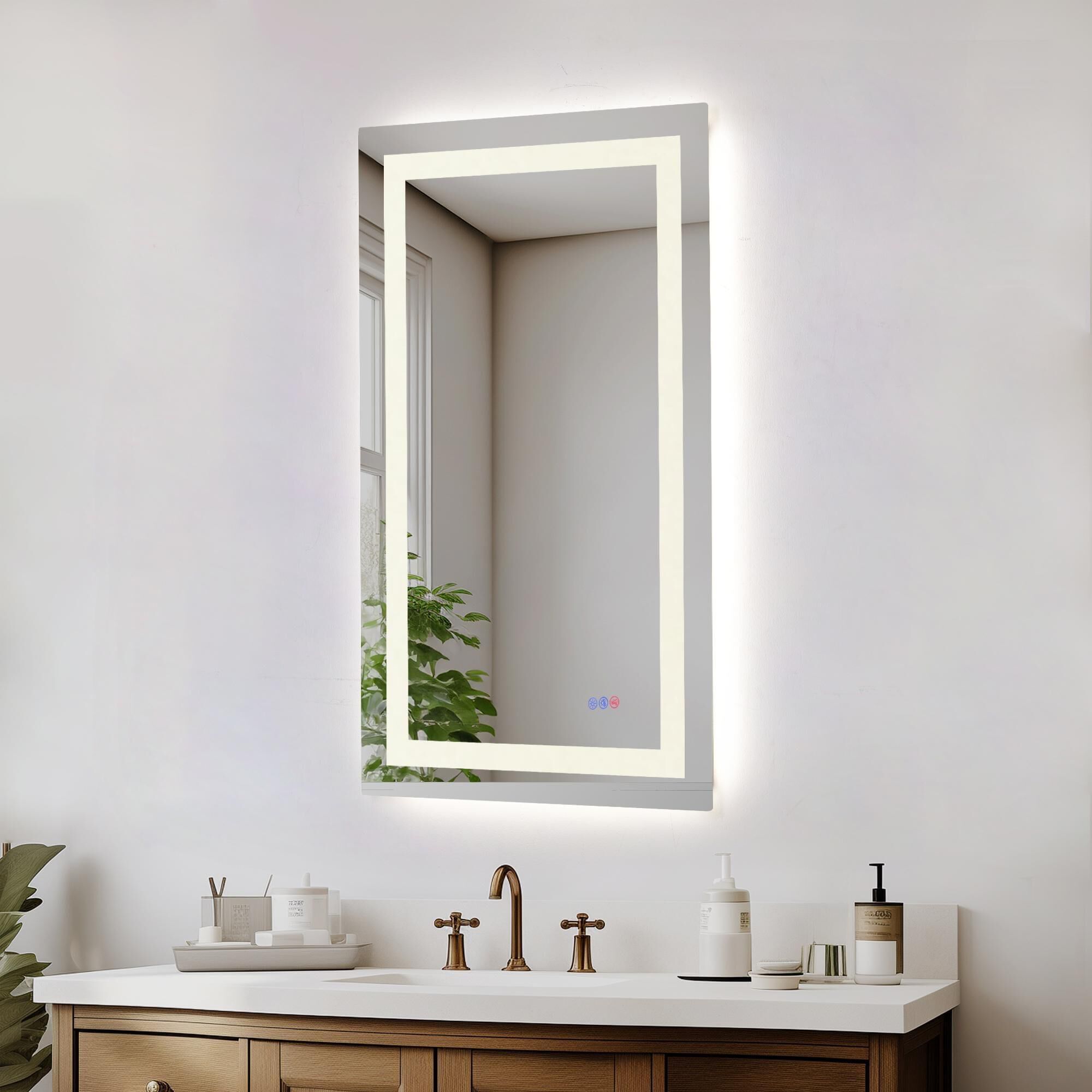 Riven 40 Inch LED Lighted Mirror by Elegant Dcor