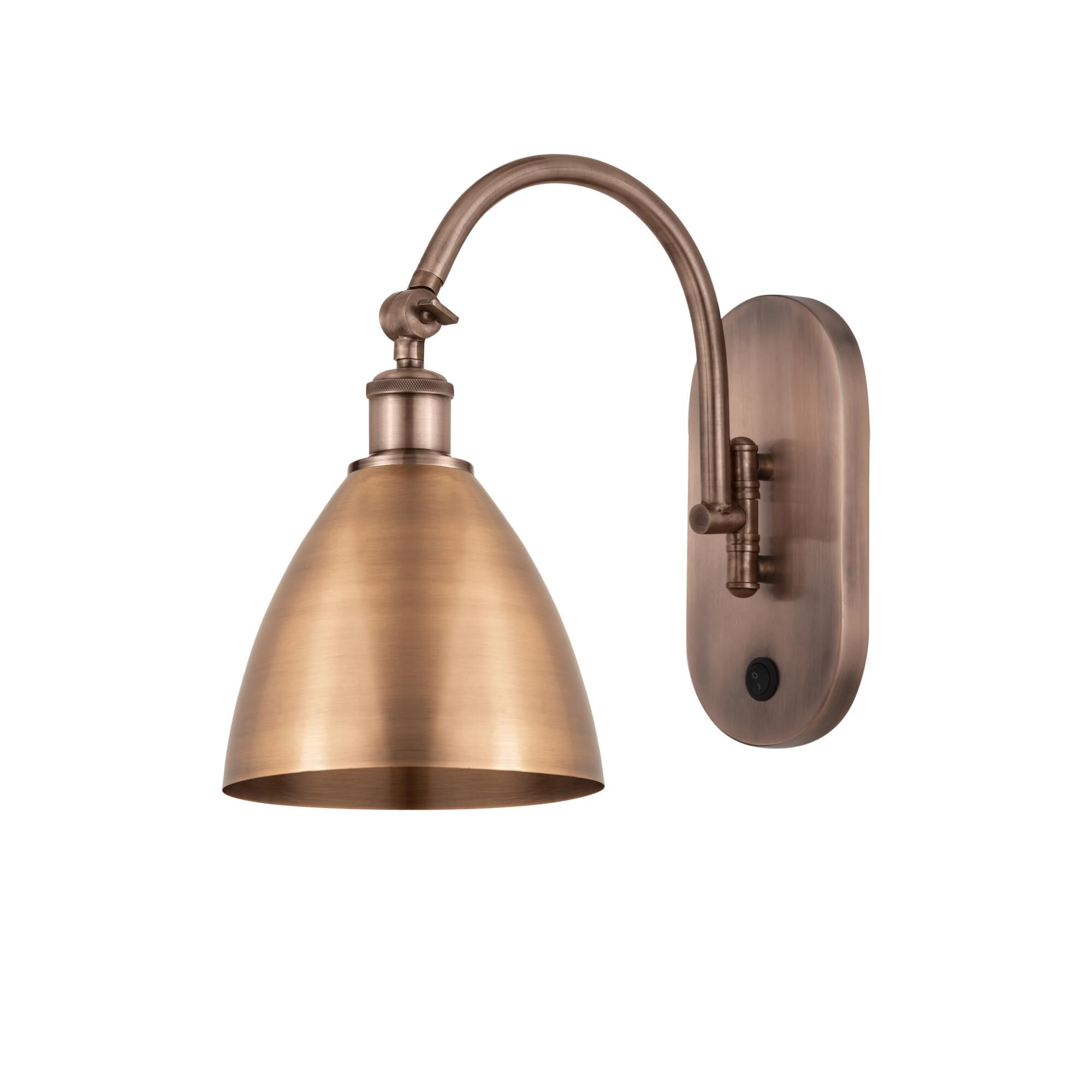 Shown in Antique Copper finish and Antique Copper Ballston Dome shade