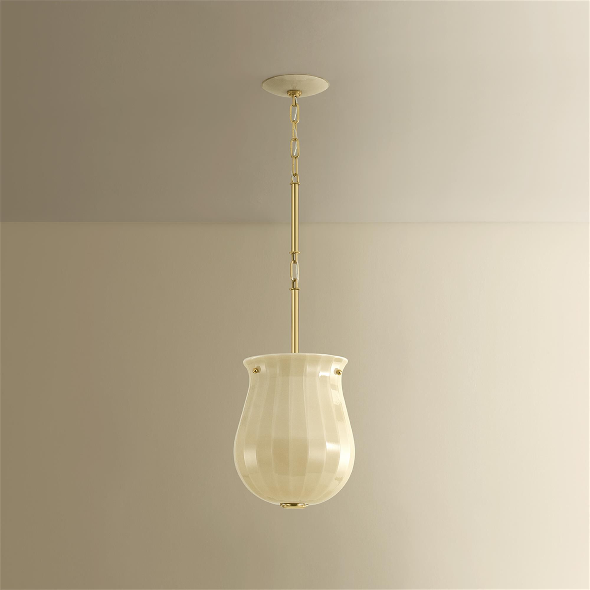 Shown in Aged Brass finish and Champagne glass