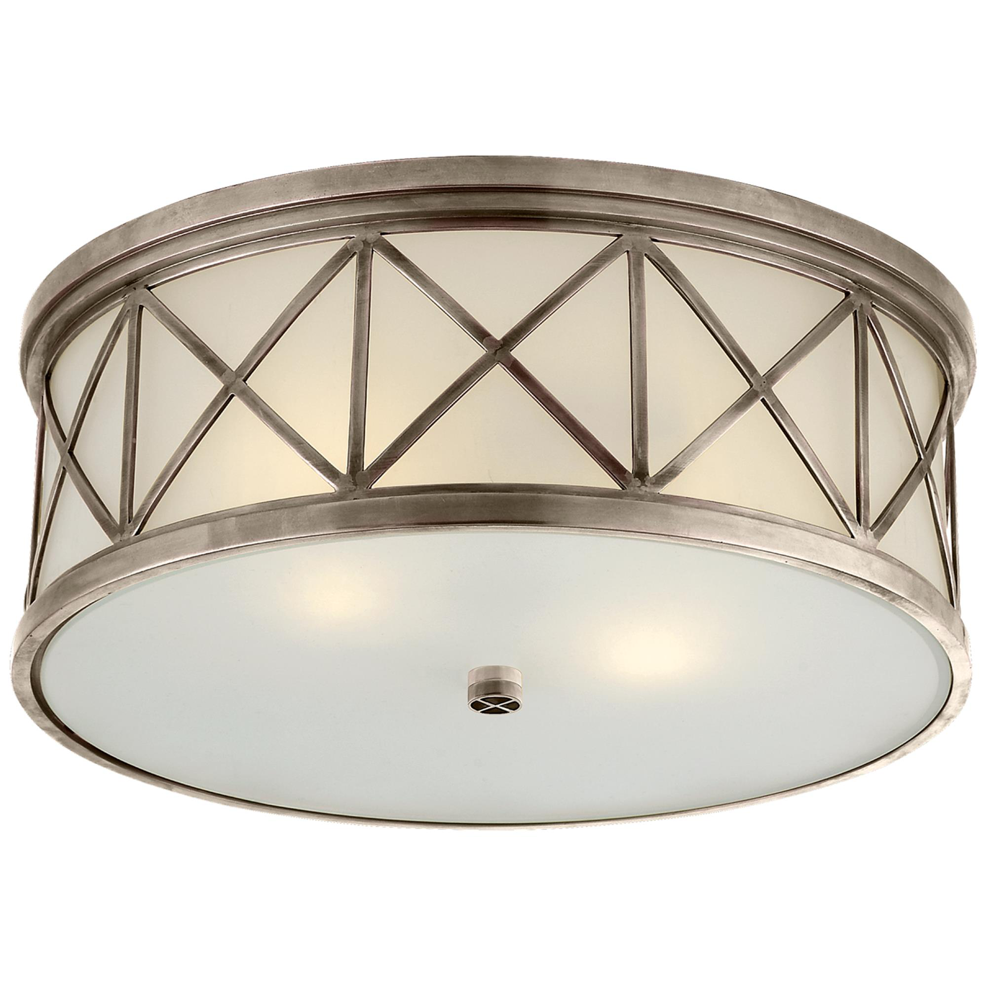 Shown in Antique Nickel finish and Frosted glass