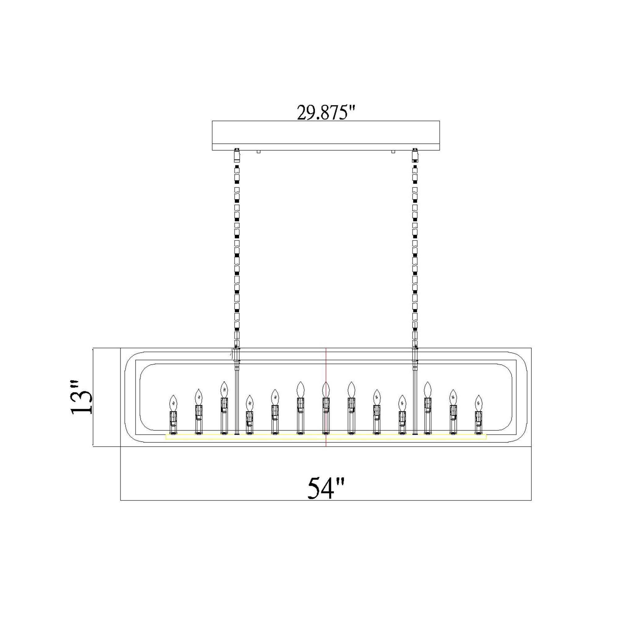 Easton 54 Inch 13 Light Linear Suspension Light by Z-Lite
