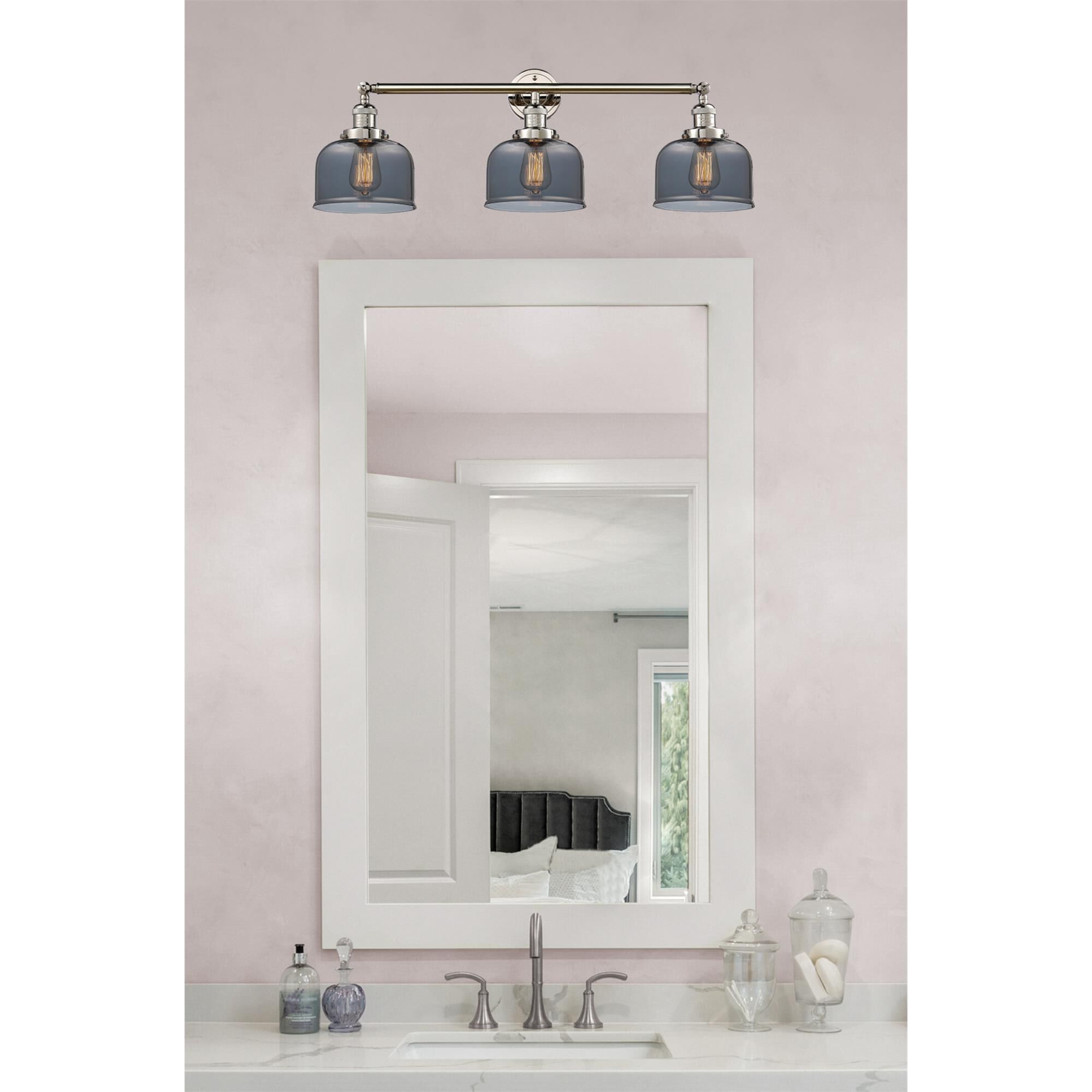 Shown in Polished Nickel finish and Plated Smoked glass