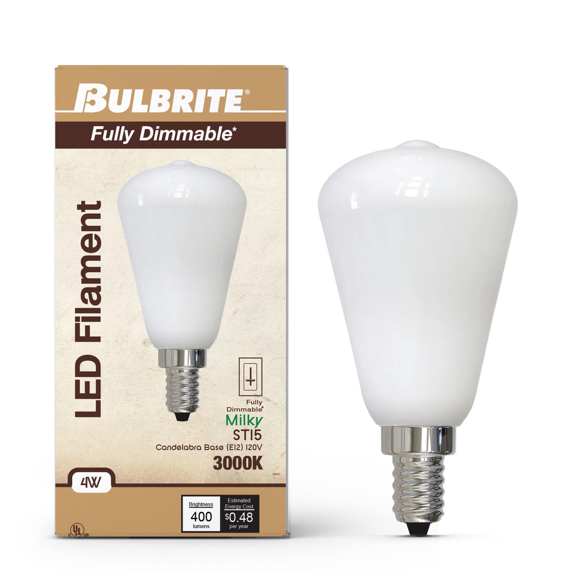 Milky ST15 Base E12 3000K LED Light Bulb,