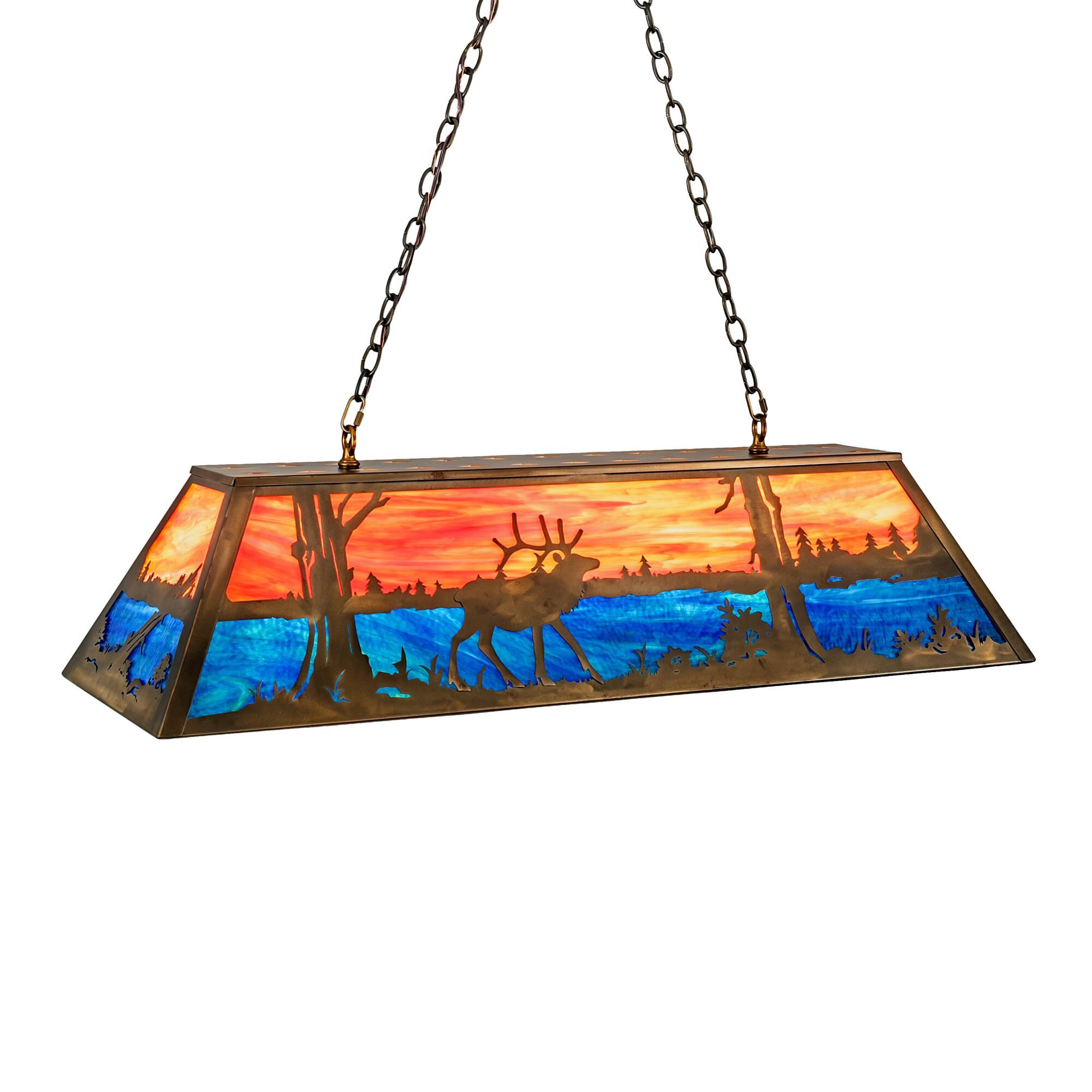 Elk At Lake 48 Inch 9 Light Linear Suspension Light by Meyda Lighting
