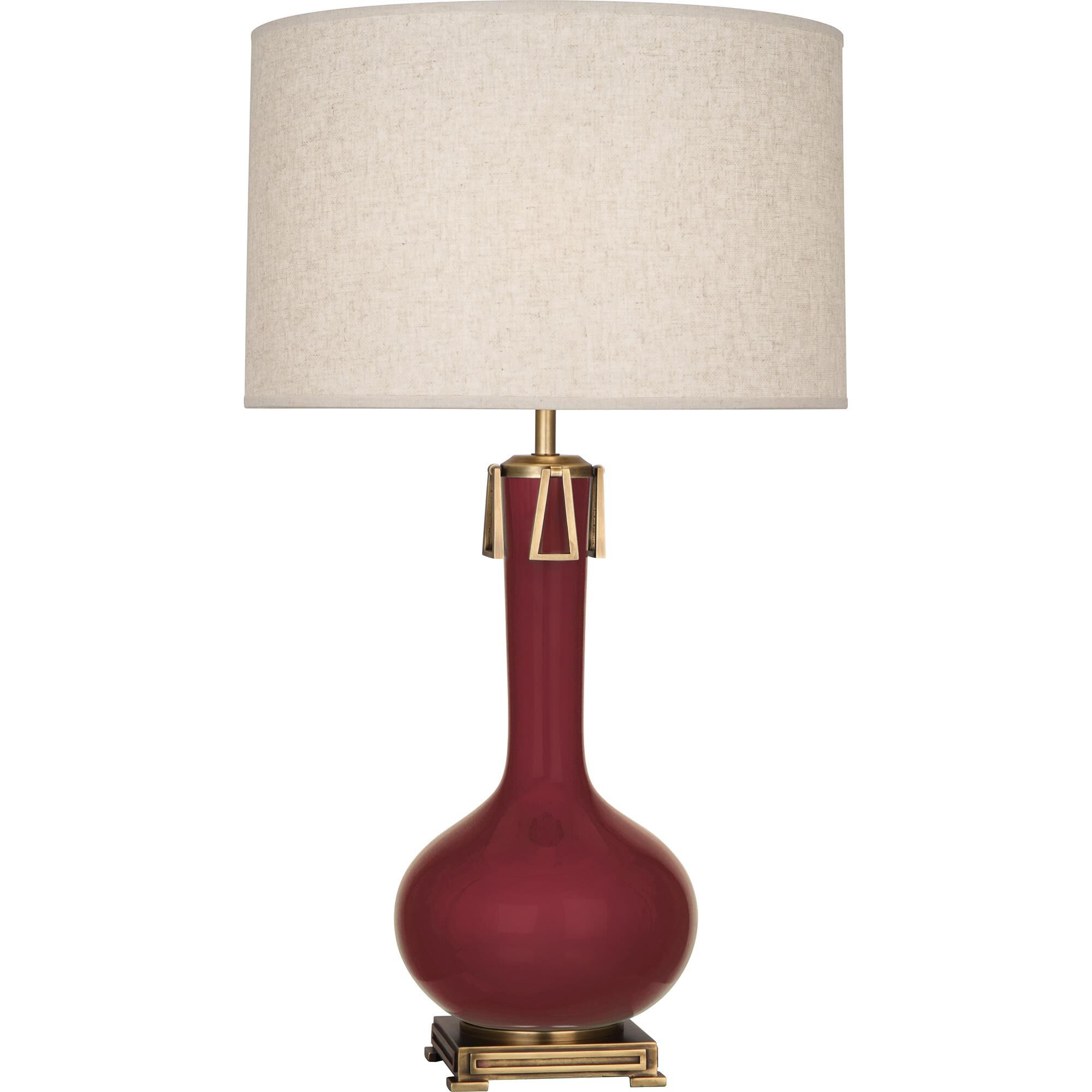 Shown in Sugar Plum finish and Cream shade and Aged Brass accent