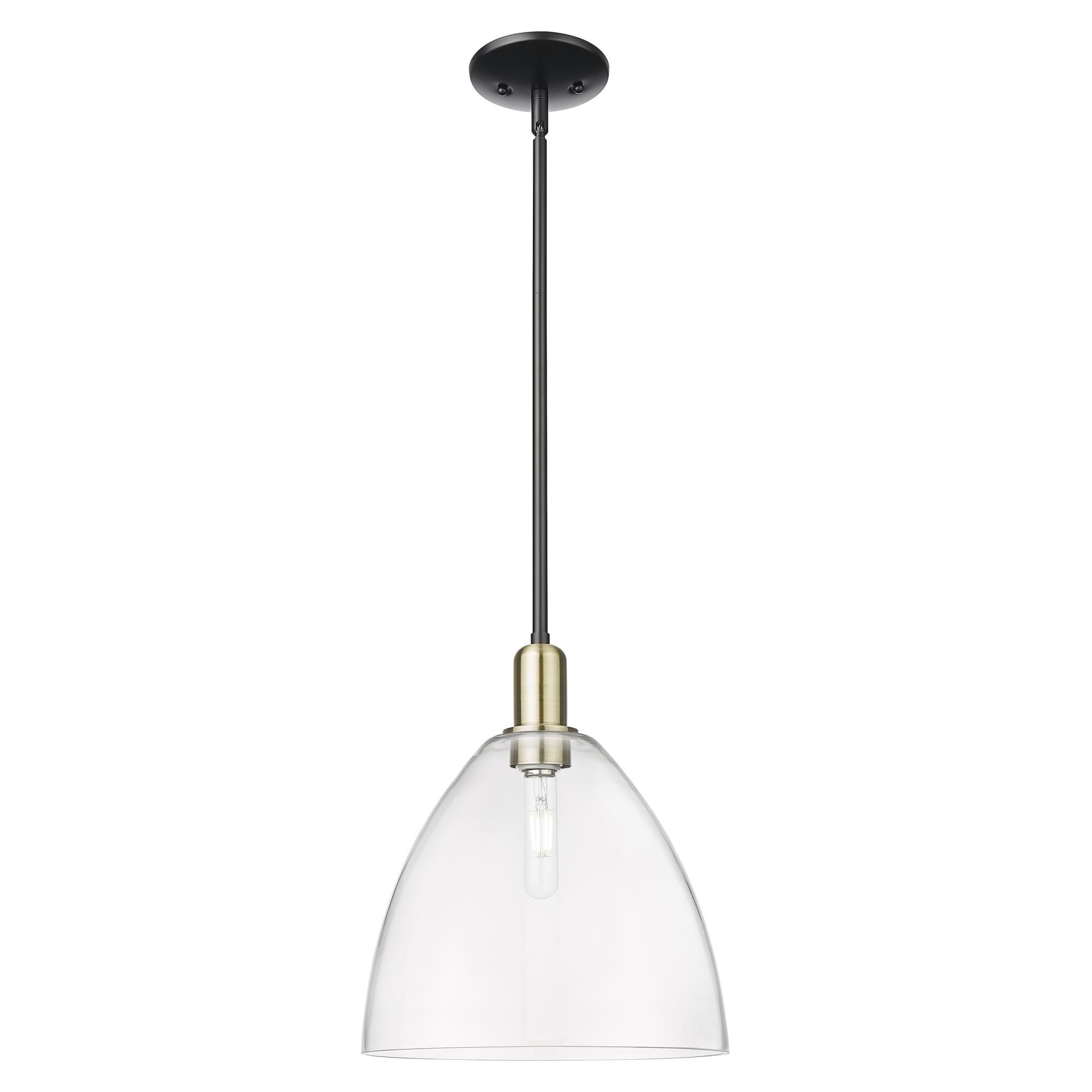 Shown in Black Antique Brass finish and Clear glass