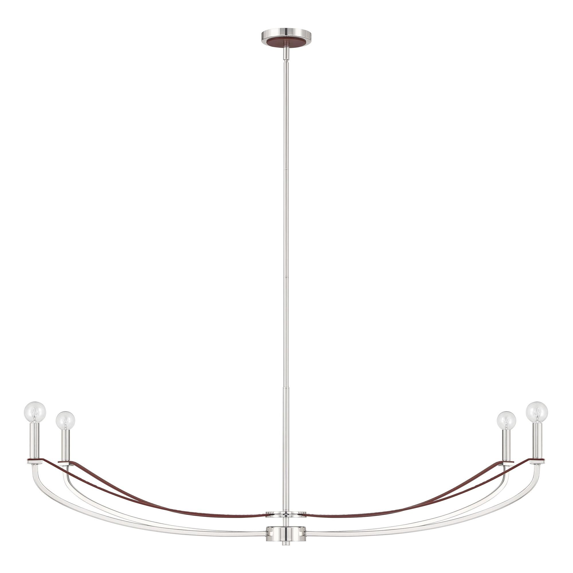 Shown in Polished Nickel and Dark Brown finish