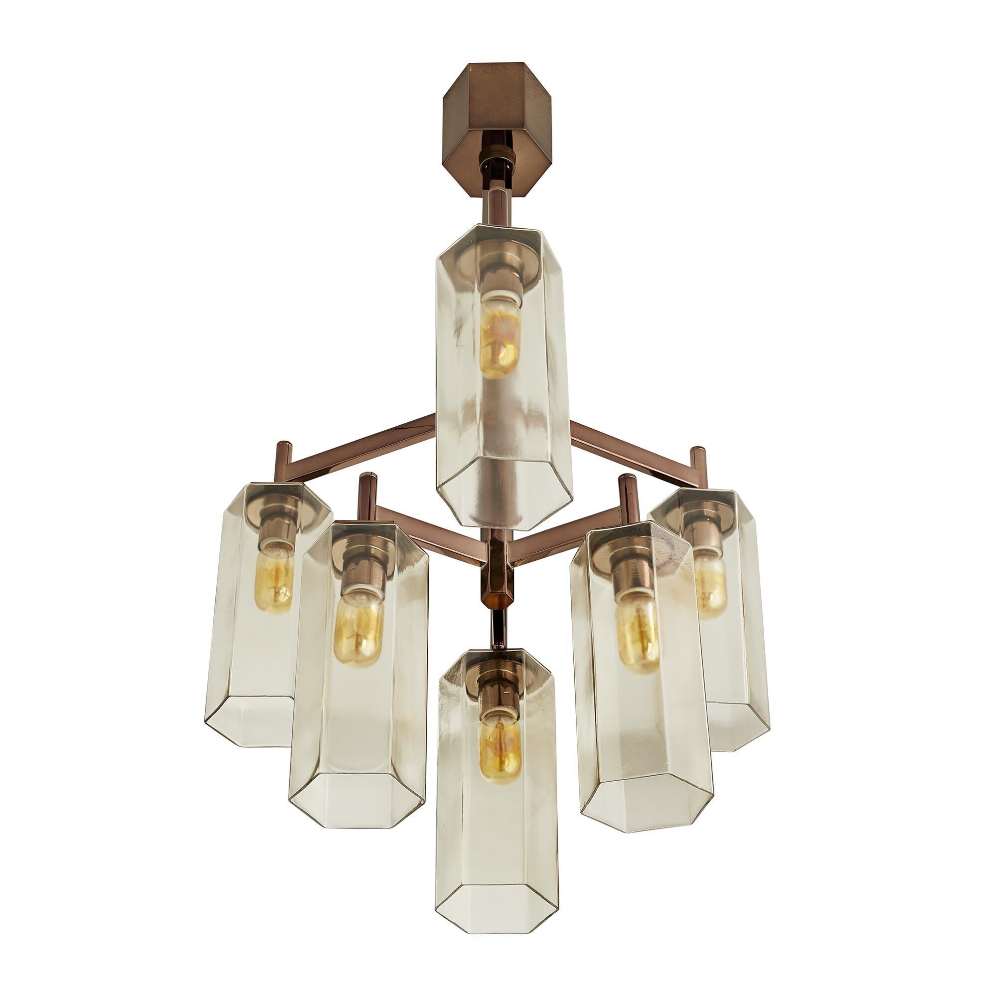 Shown in Brown Nickel finish and Smoke glass