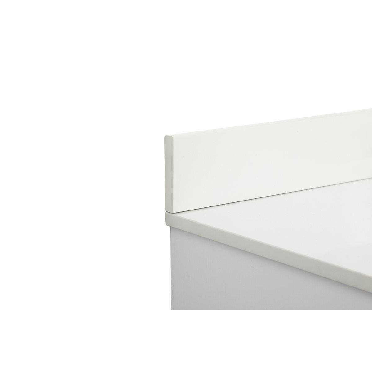 Shown in White finish and Backsplash accent