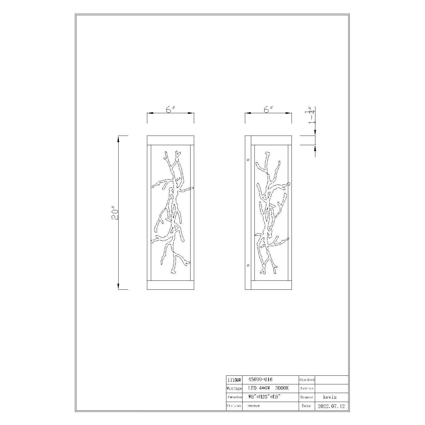 Aerie 20 Inch Outdoor Wall Light by Eurofase Lighting
