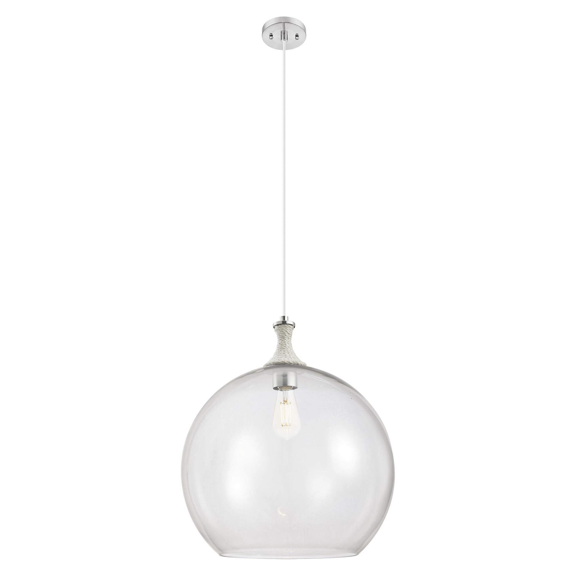Shown in Satin Nickel finish and Clear glass