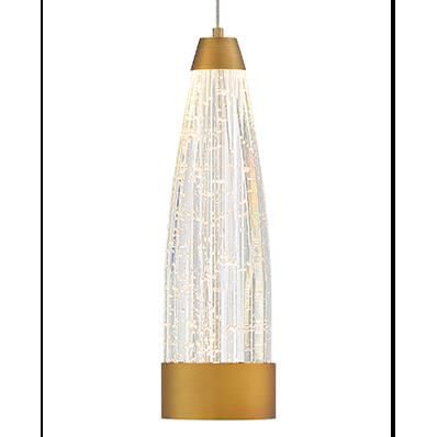 Shown in Aged Brass finish and Seeded glass