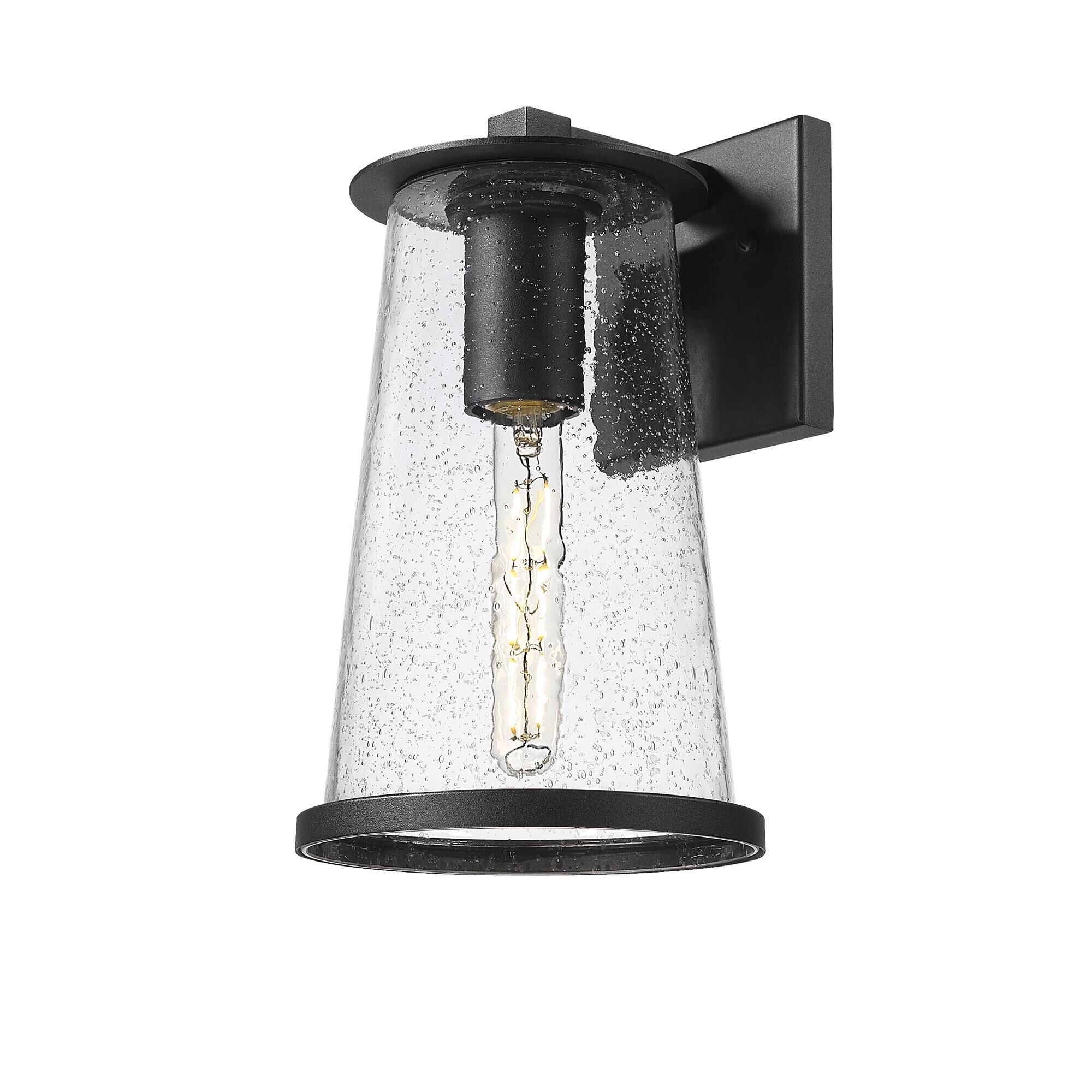 Shown in Sand Black finish and Clear Seedy glass and Clear Seedy shade