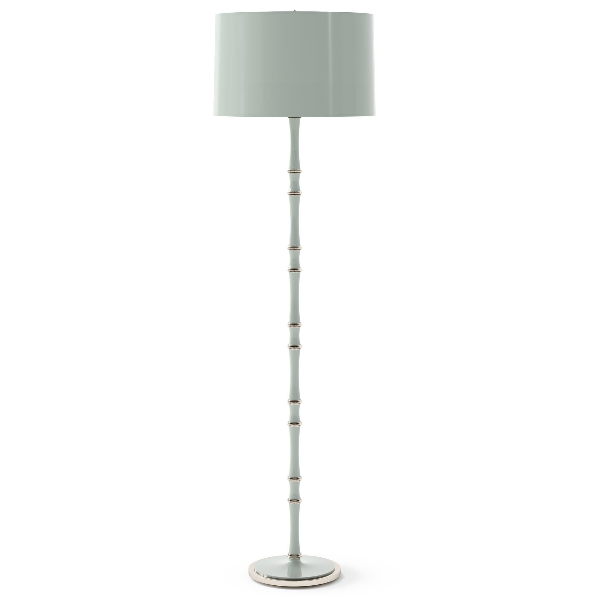 Shown in Polished Nickel finish and Celadon shade and Polished Nickel  accent