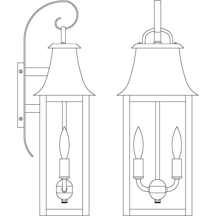 Orpington 20 Inch Tall 2 Light Outdoor Wall Light by Arroyo Craftsman