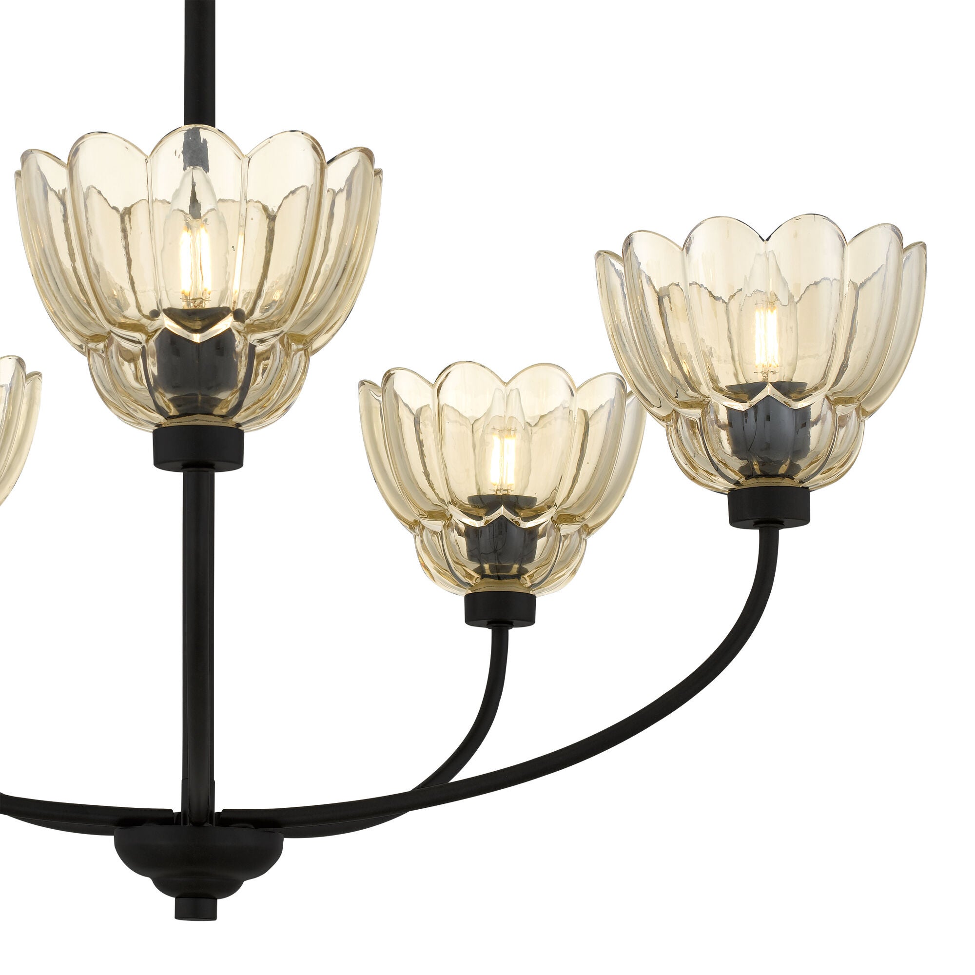 Shown in Mottled Cocoa finish and Amber Glass shade