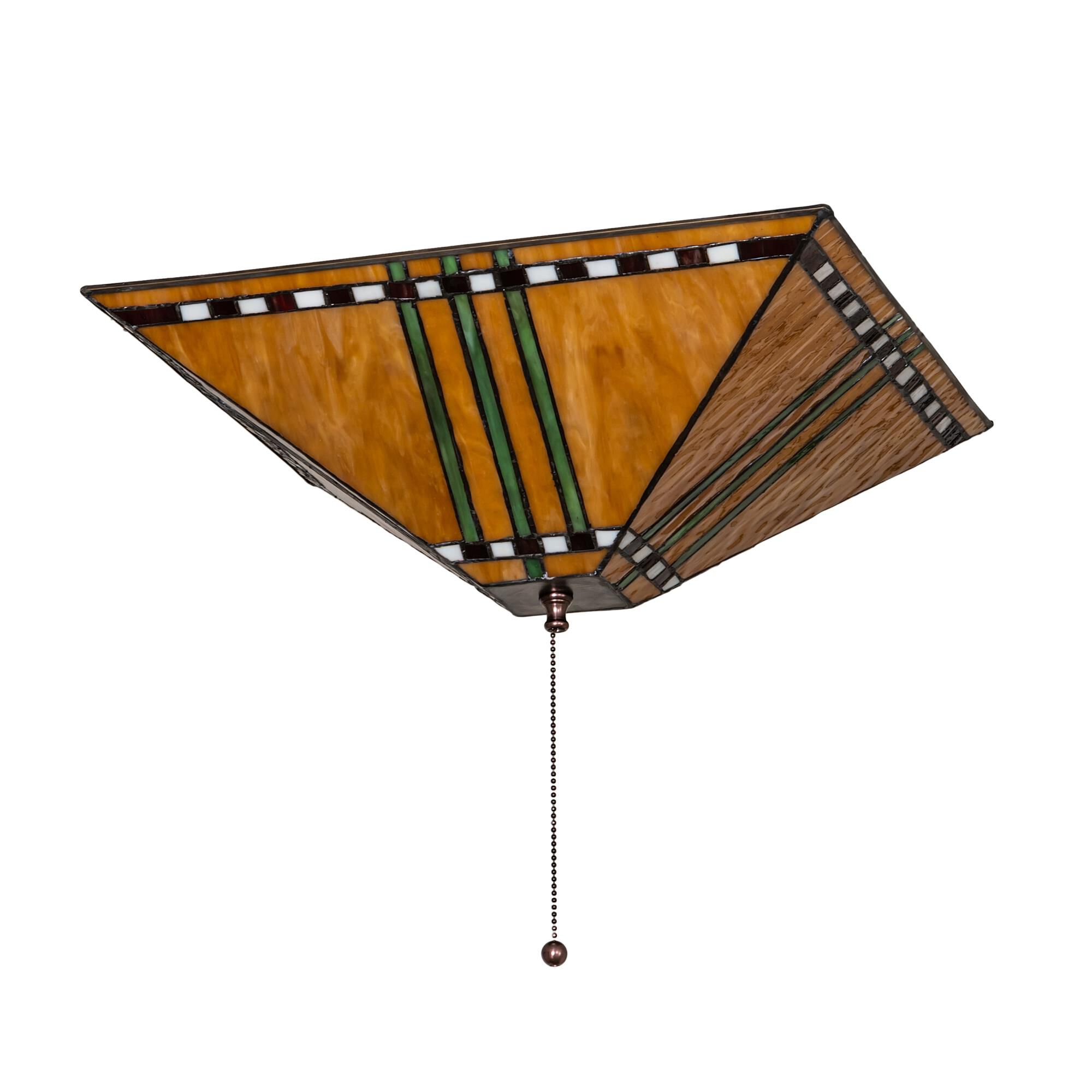 Shown in Mahogany Bronze finish and Ruby;Amber /Acrylic;Green;White glass