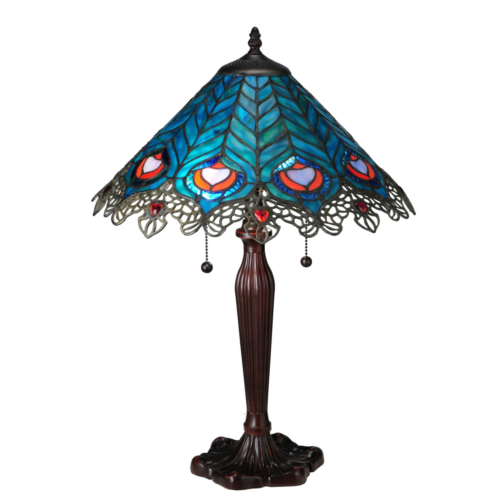Peacock Feather Lace 23 Inch Table Lamp by Meyda Lighting