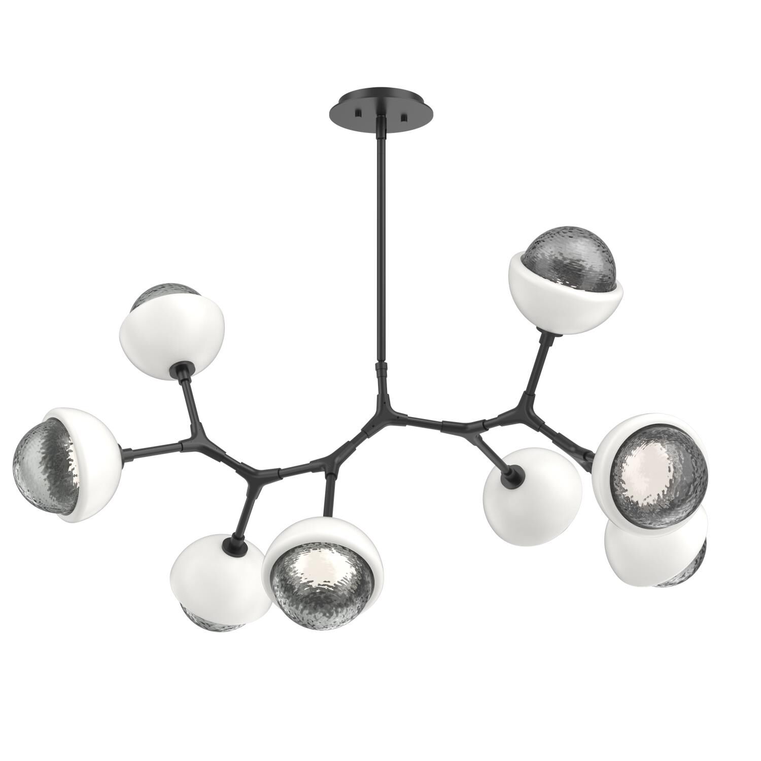 Shown in Matte Black finish and Smoke glass and Salt White accent